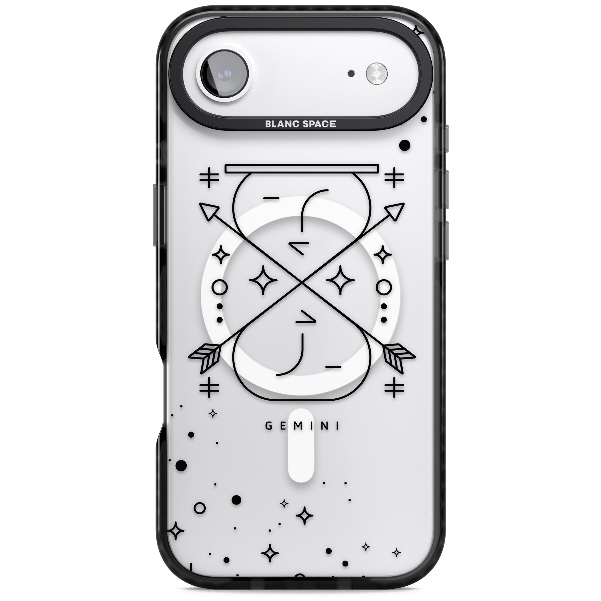 Gemini Zodiac iPhone 17 Air Impact Pro Black Phone Case