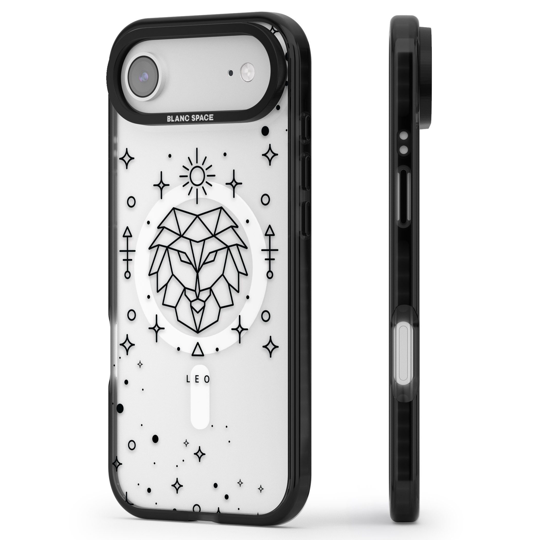 Leo Zodiac iPhone 17 Air Impact Pro Black Phone Case Side Profile