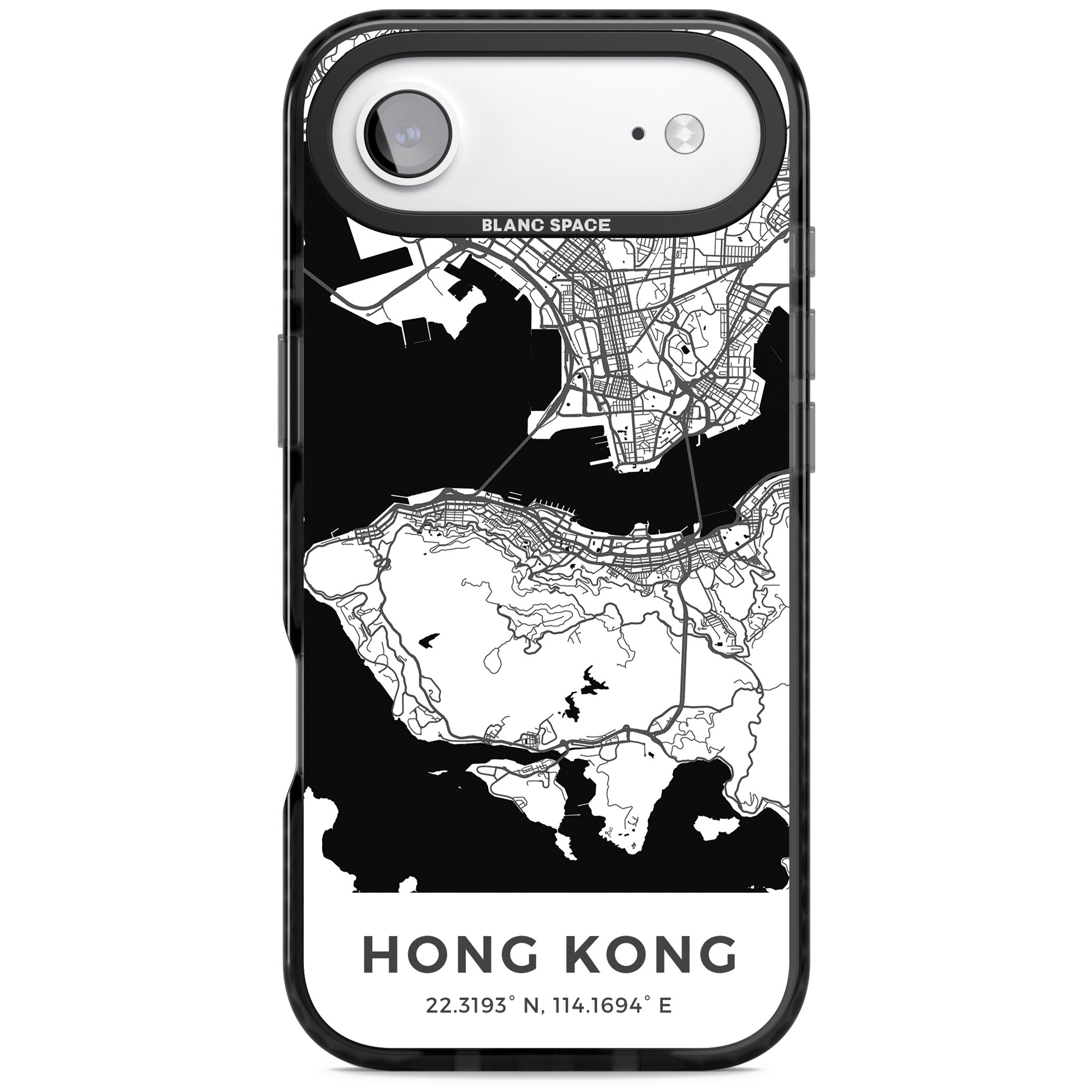 Hong Kong Map iPhone 17 Air Impact Black Phone Case