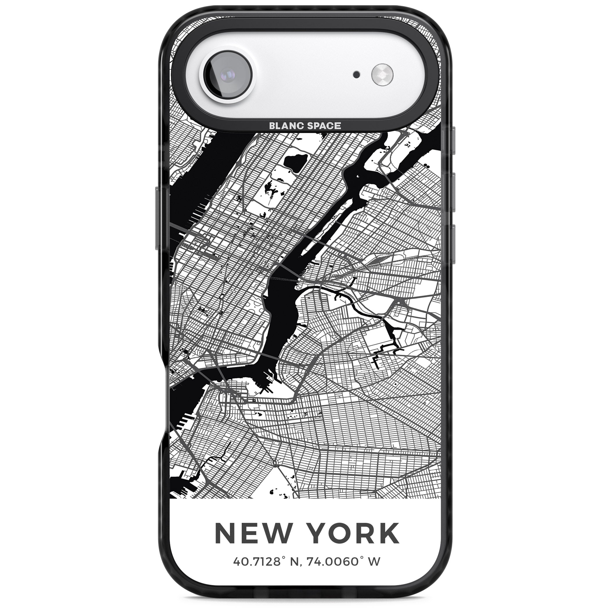 New York Map iPhone 17 Air Impact Black Phone Case