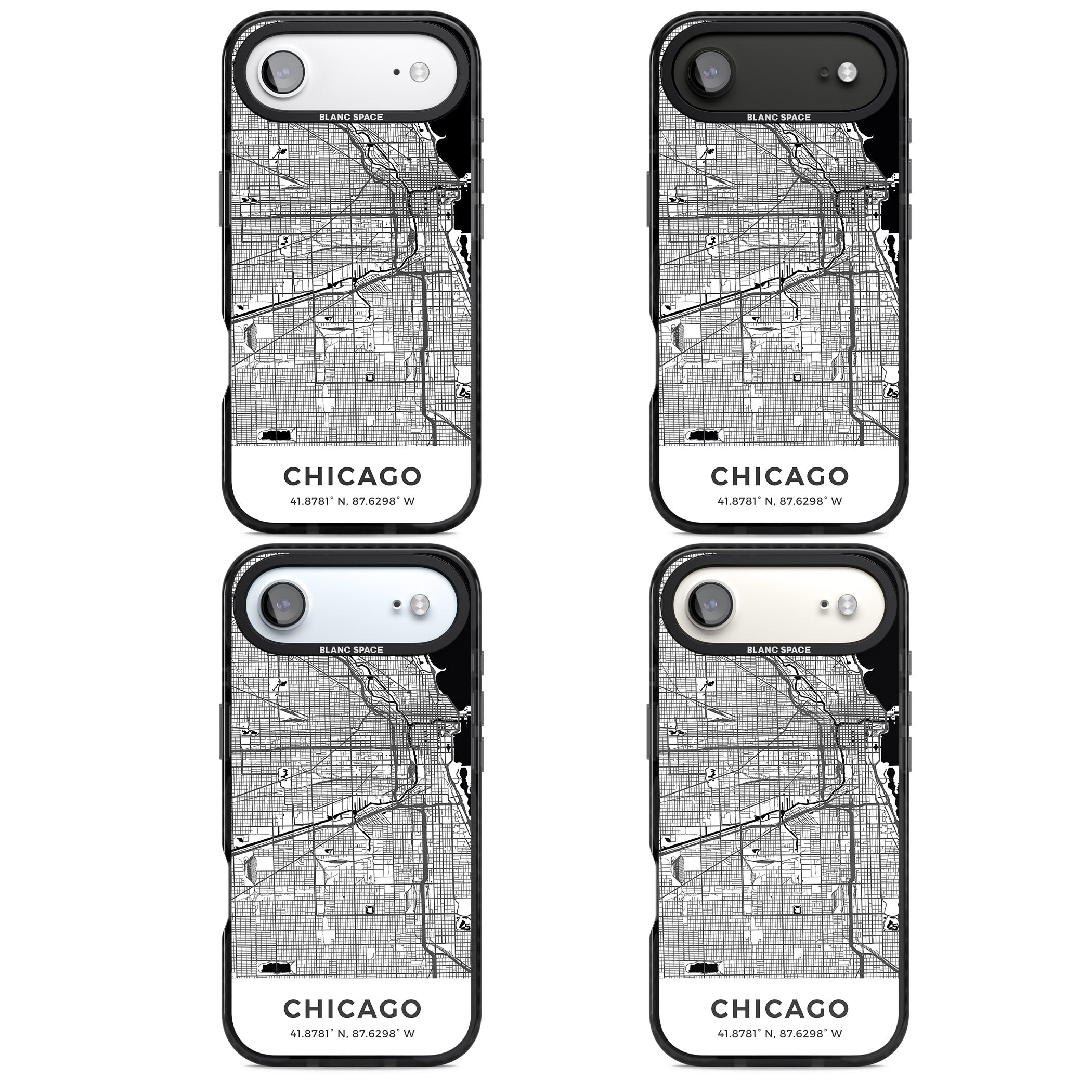 Chicago Map iPhone 17 Air Impact Black Phone Case APT Impact Protection