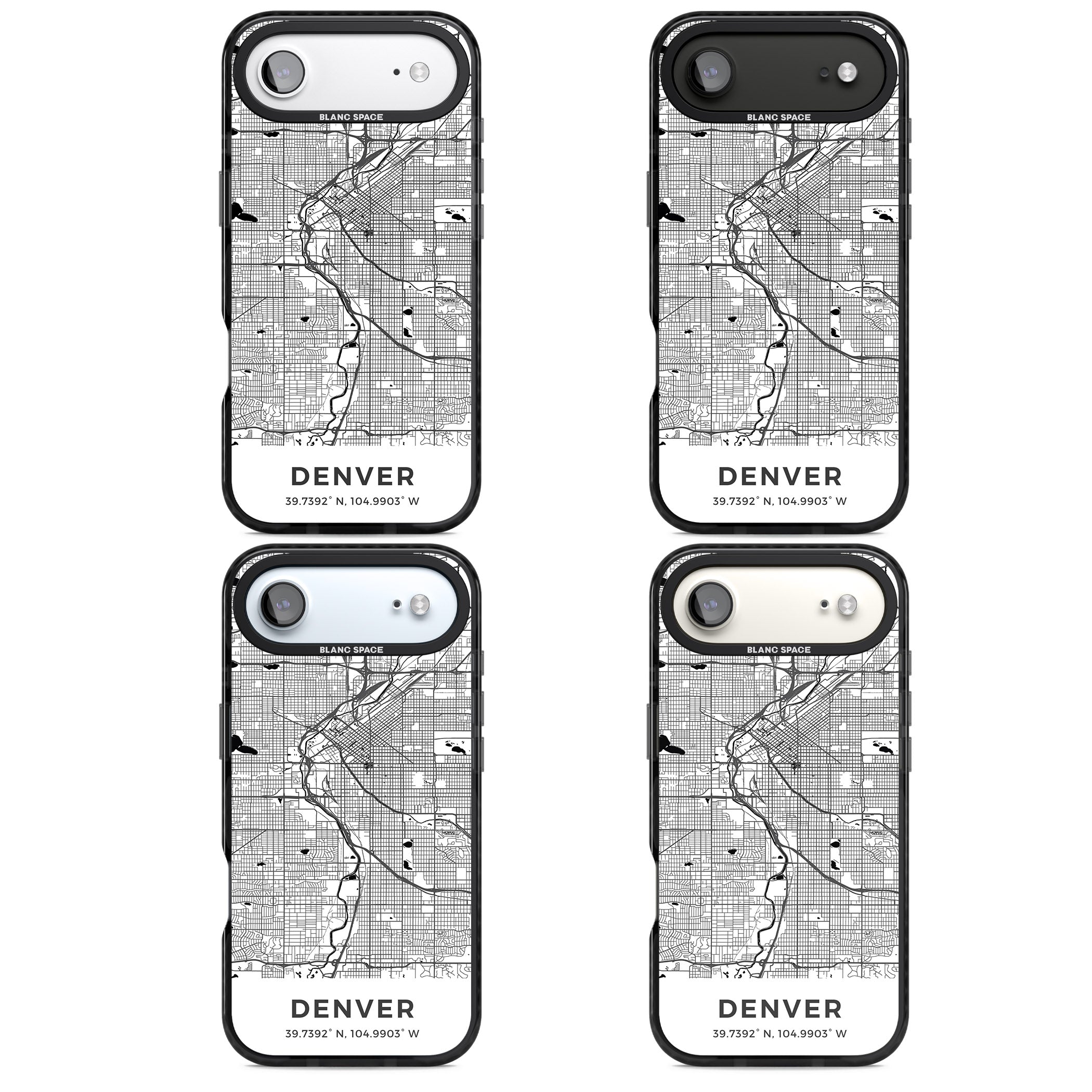 Denver Map iPhone 17 Air Impact Black Phone Case APT Impact Protection