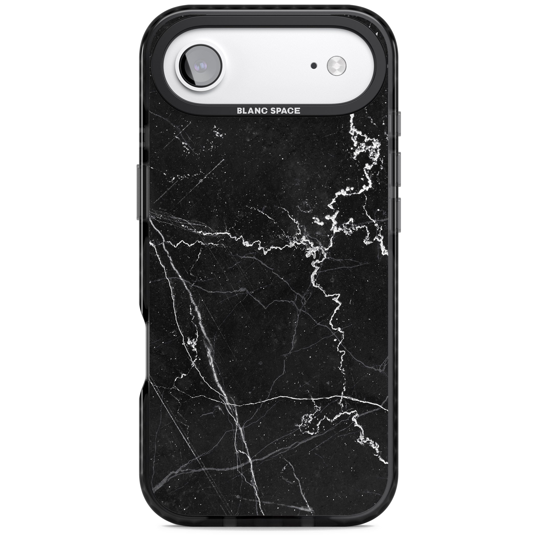 Bold Black Marble With White Texture iPhone 17 Air Impact Black Phone Case