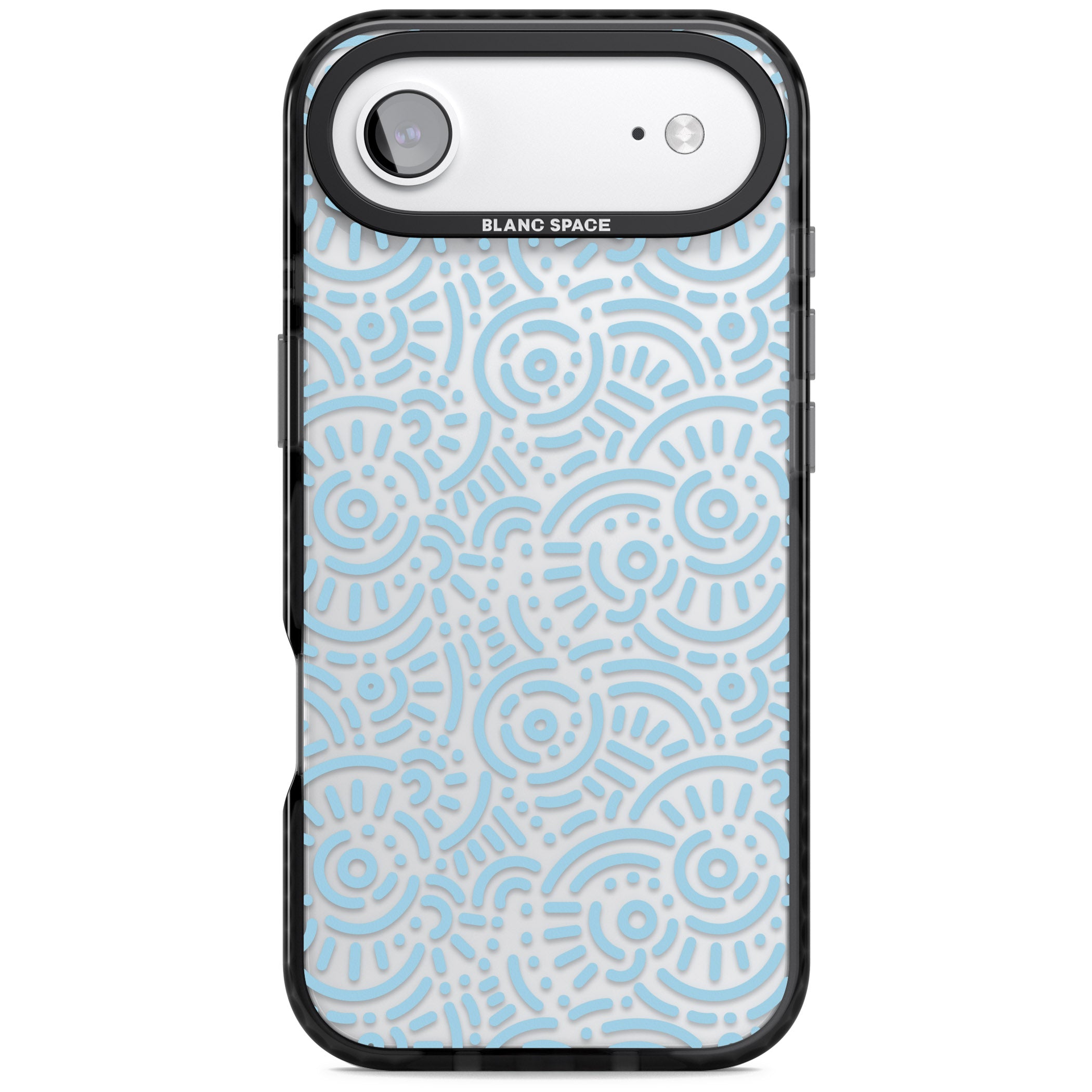 Light Blue Retro Pattern iPhone 17 Air Impact Black Phone Case