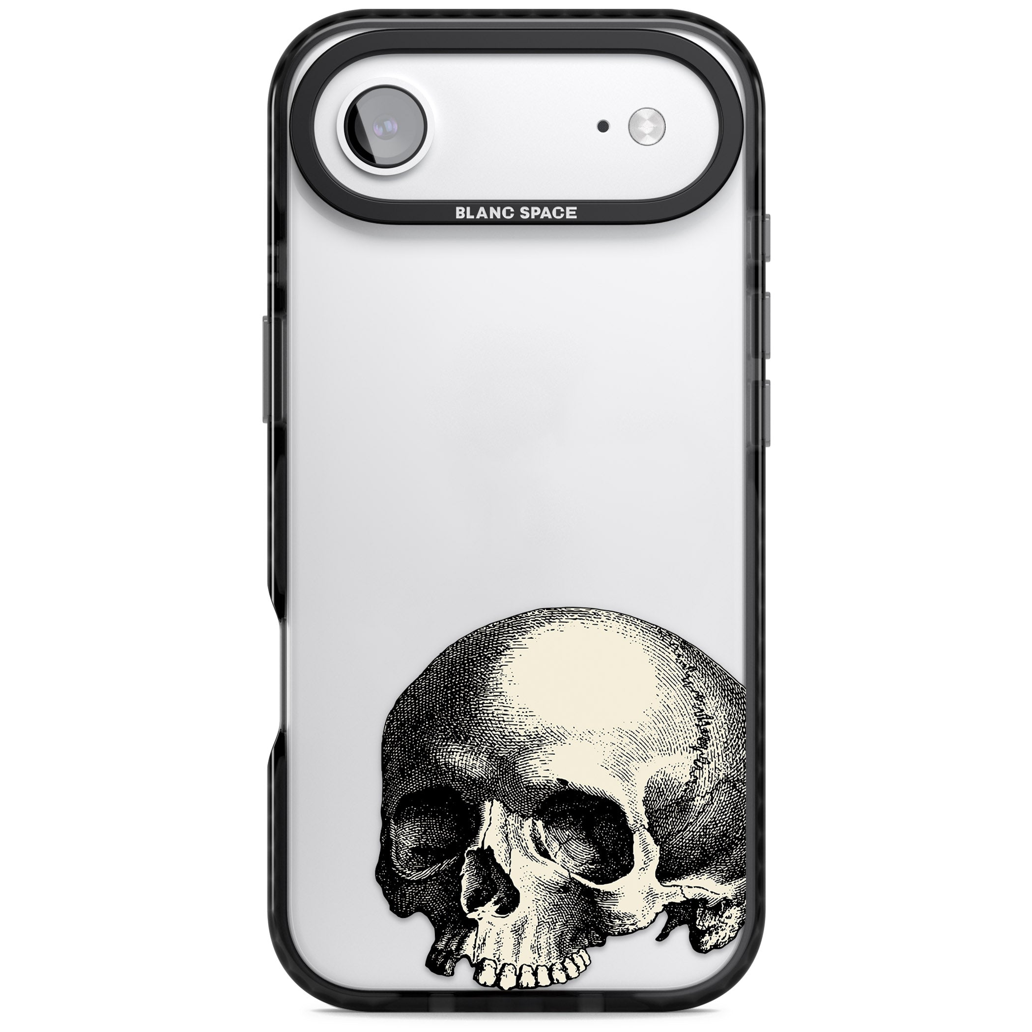 Minimal Vintage Skull iPhone 17 Air Impact Black Phone Case