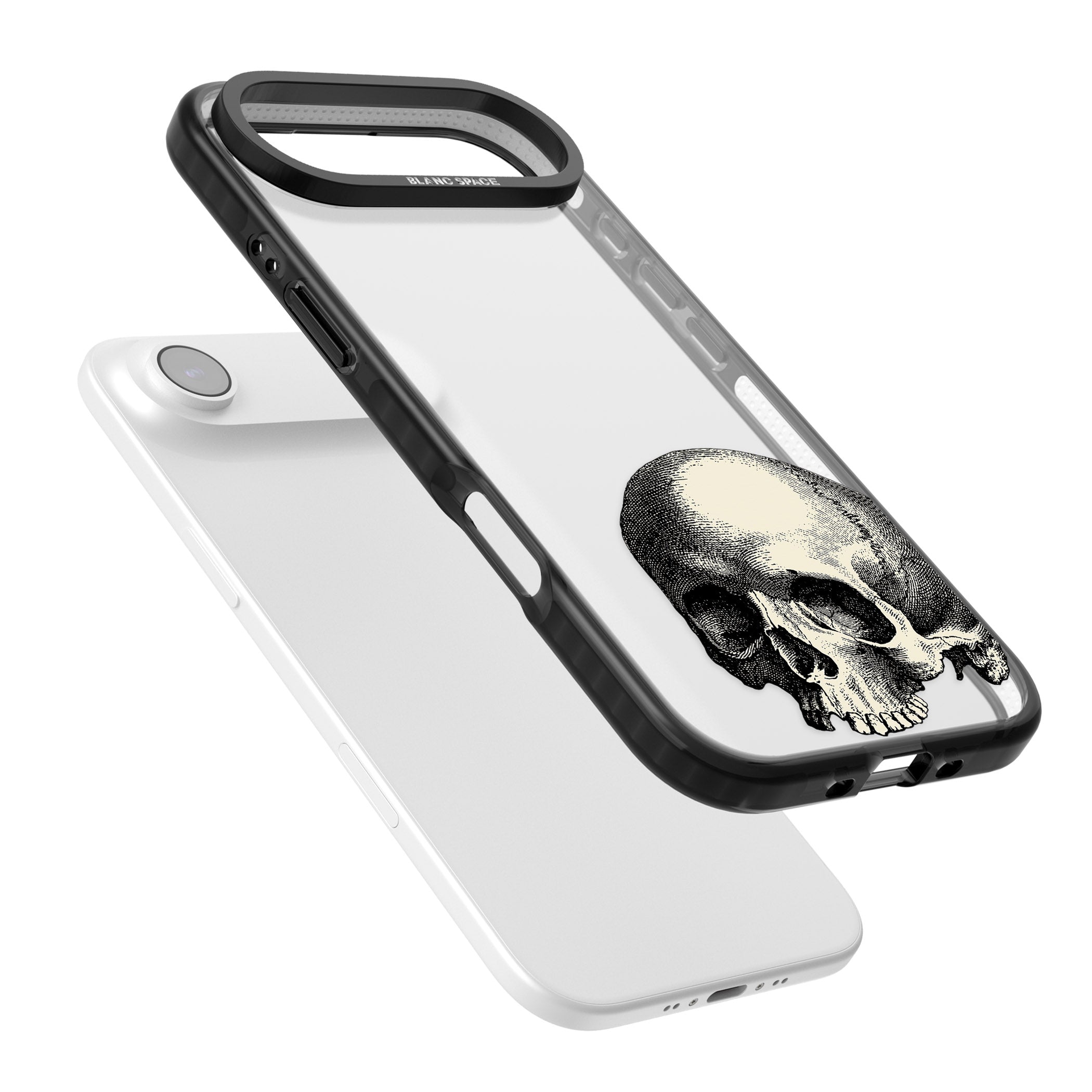 Minimal Vintage Skull iPhone 17 Air Impact Black Phone Case Colours