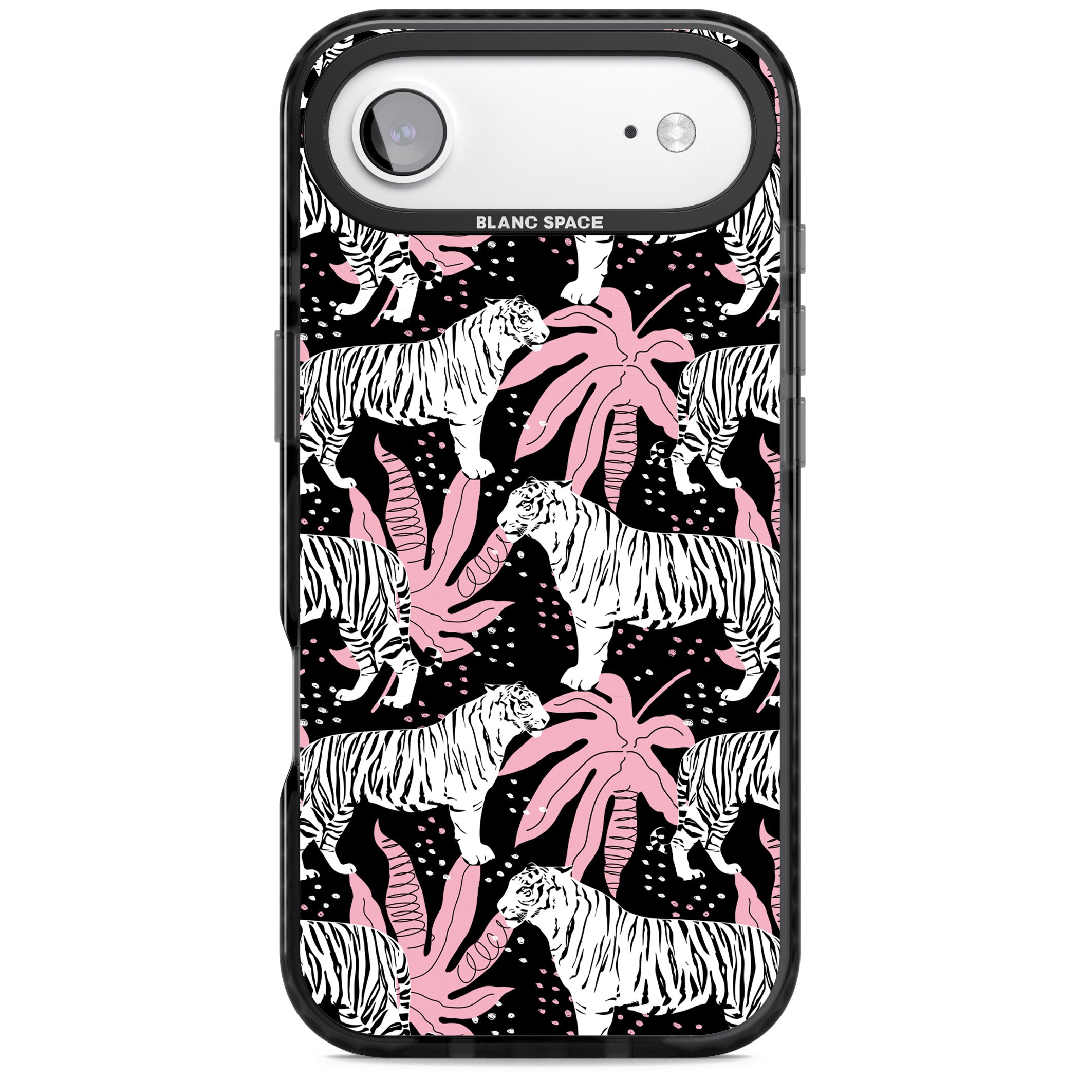 Pink Jungle Tiger iPhone 17 Air Impact Black Phone Case