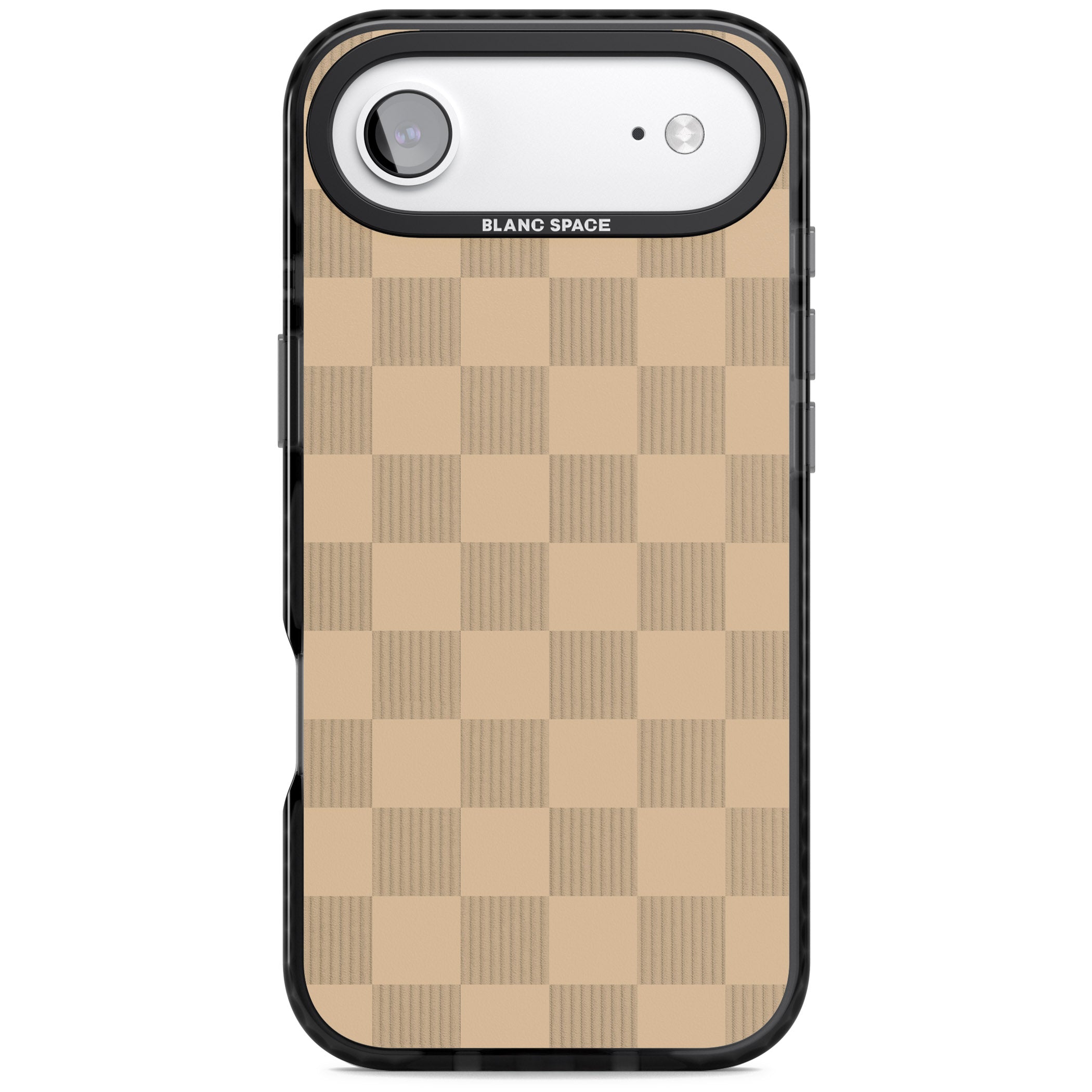 Beige Checkered iPhone 17 Air Impact Black Phone Case