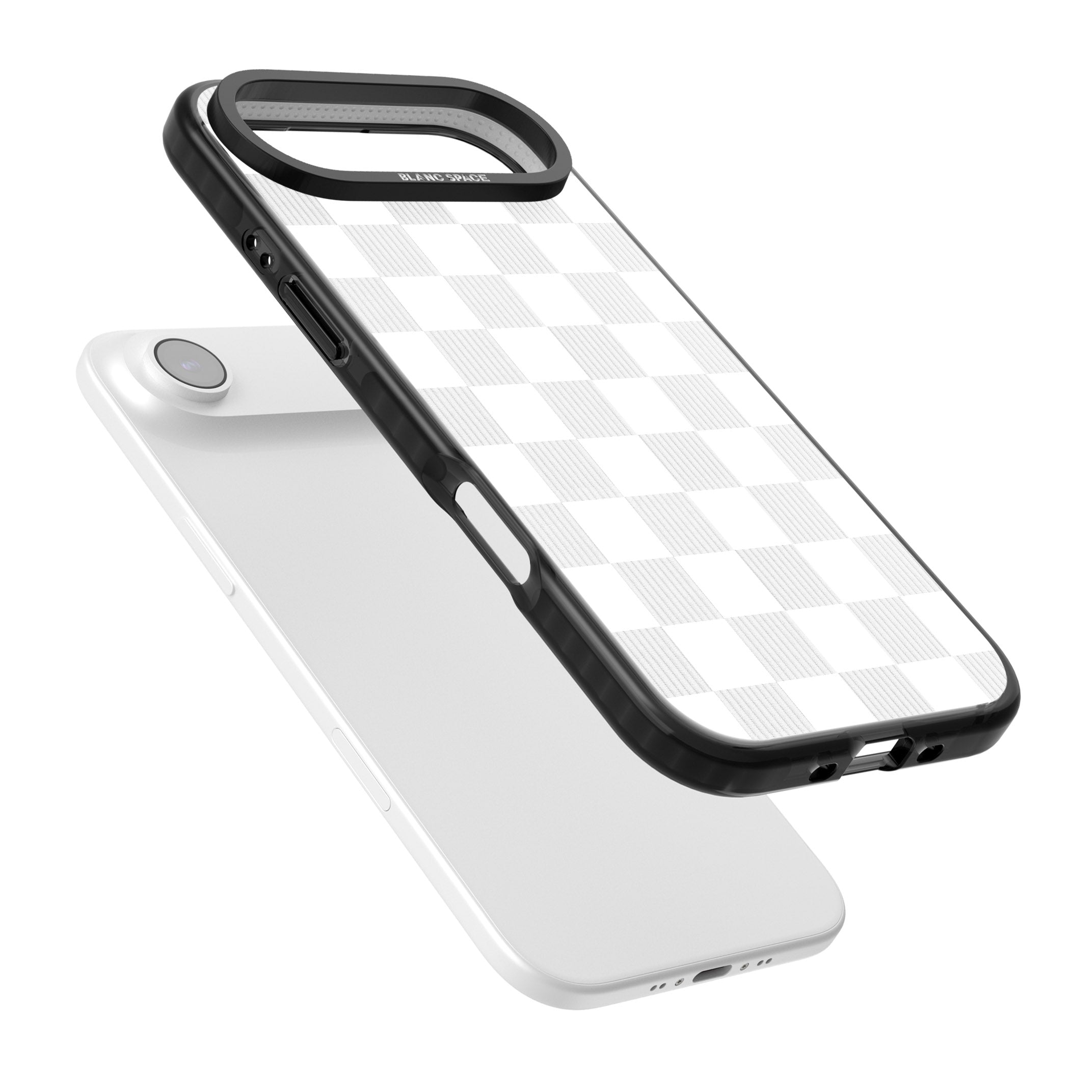 White Checkered iPhone 17 Air Impact Black Phone Case Colours
