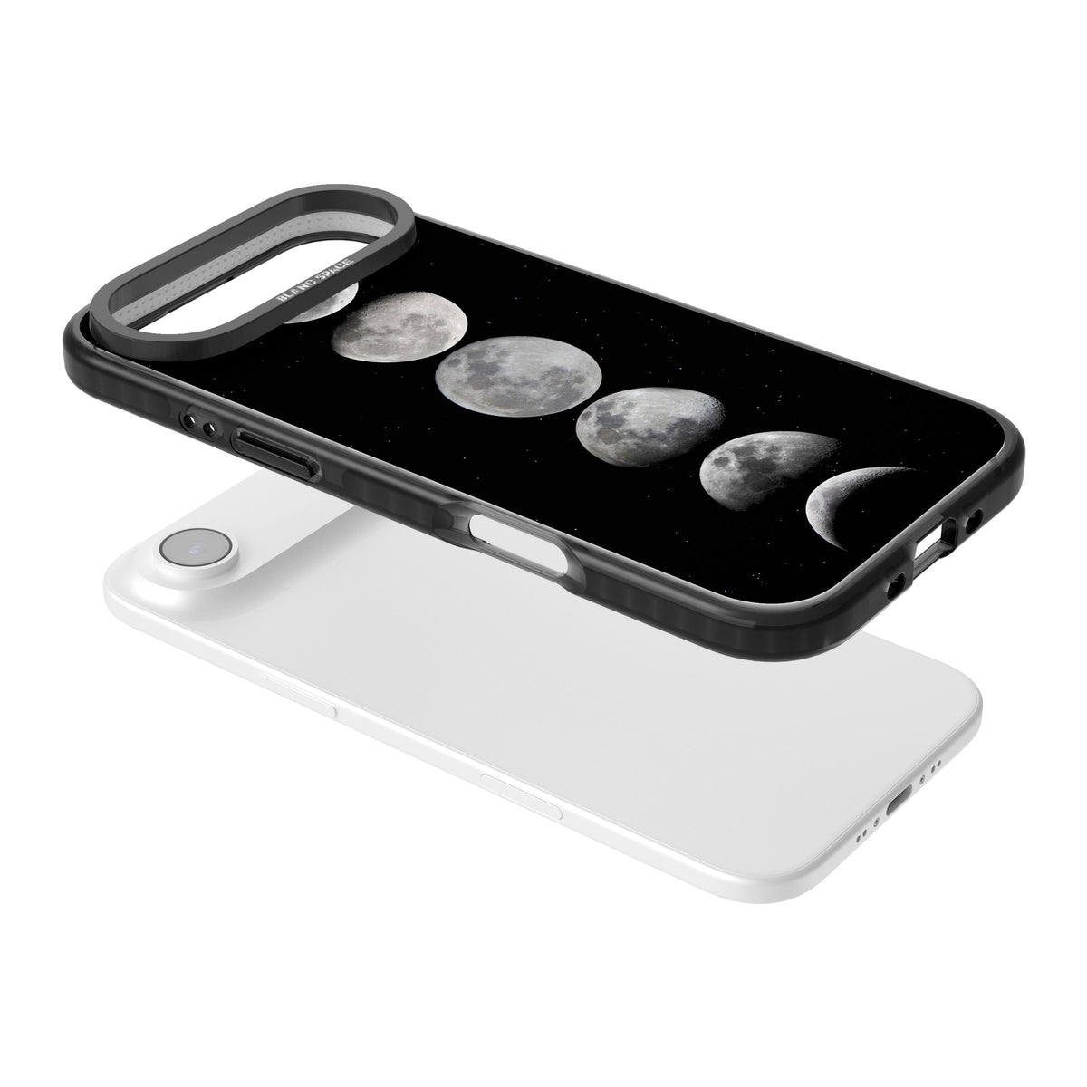 Phases Of The Moon iPhone Air Impact Black Phone Case angled