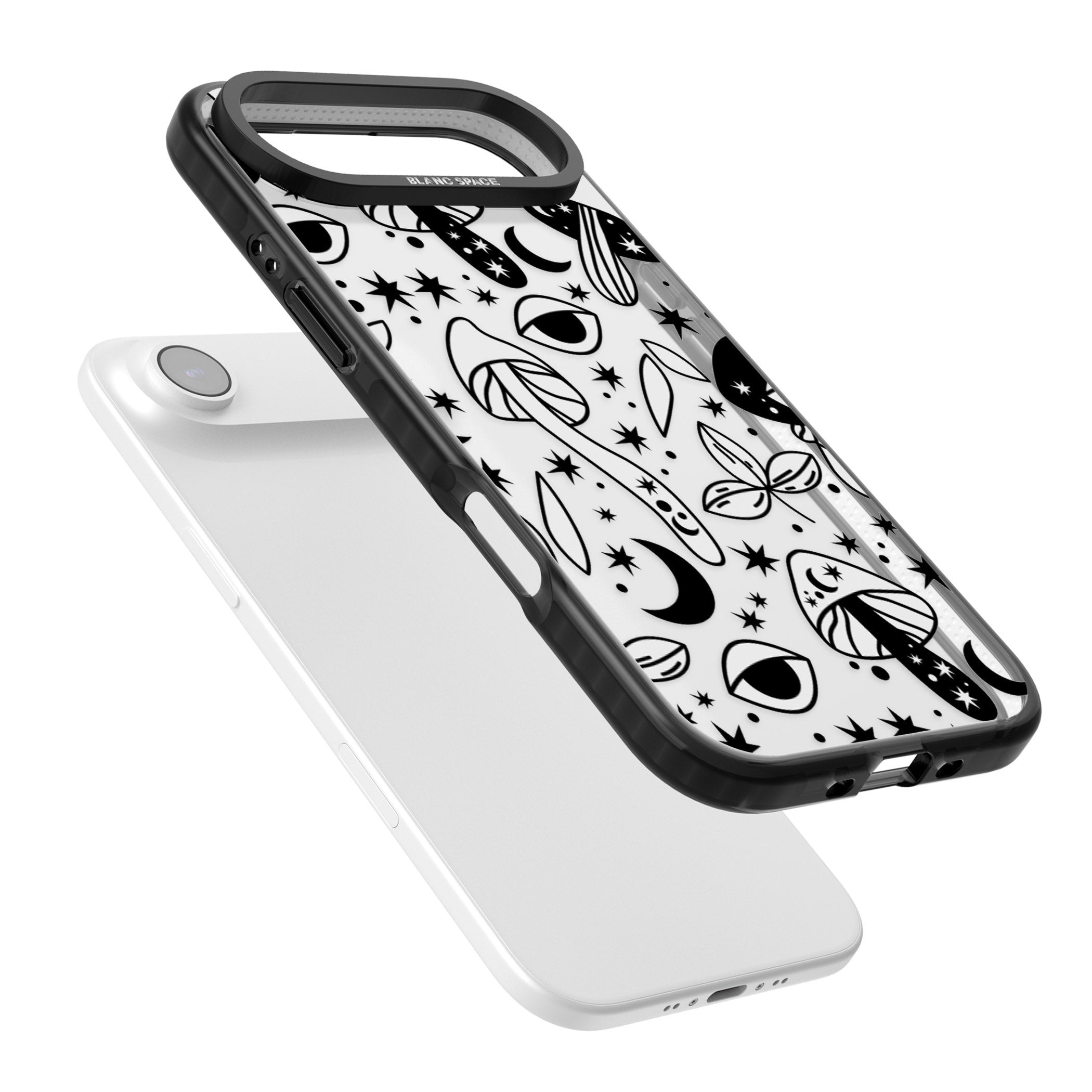 Mystic Mushrooms Pattern iPhone 17 Air Impact Black Phone Case Colours