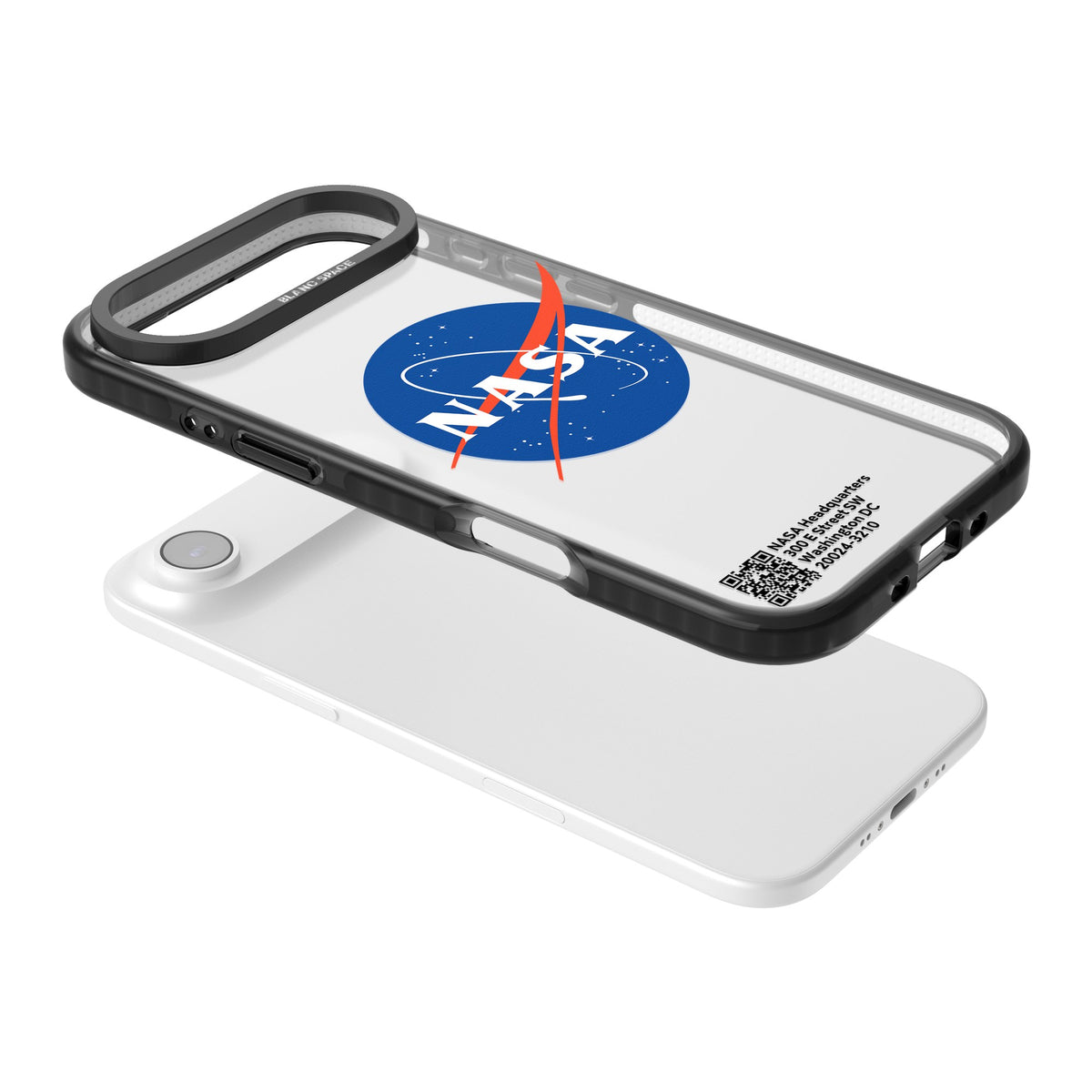 Nasa Meatball iPhone Air Impact Black Phone Case angled