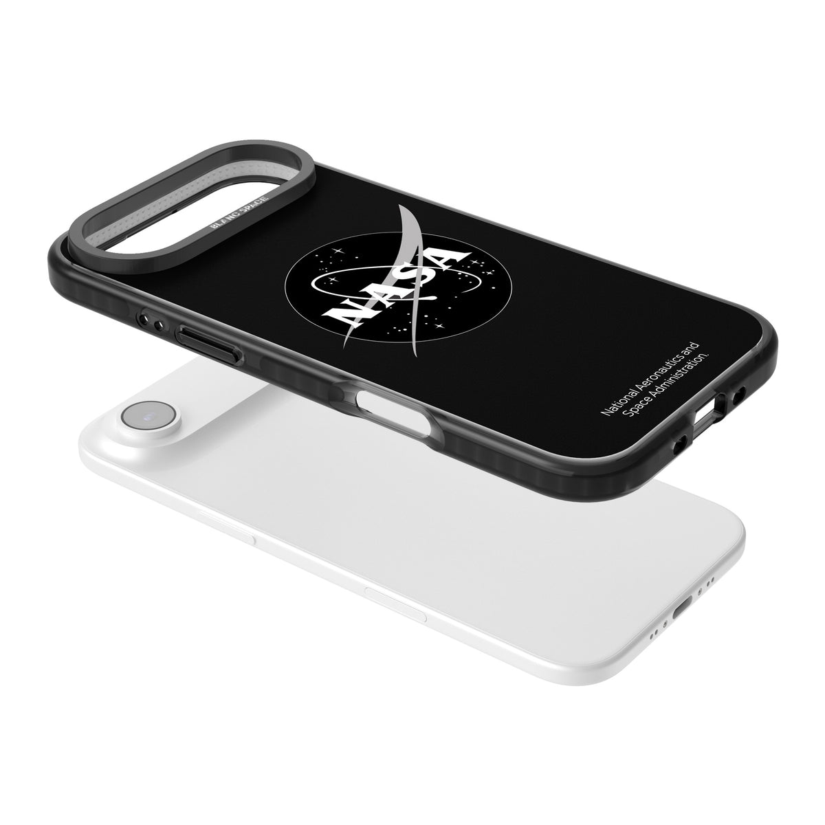 Dark Nasa Meatball iPhone Air Impact Black Phone Case angled