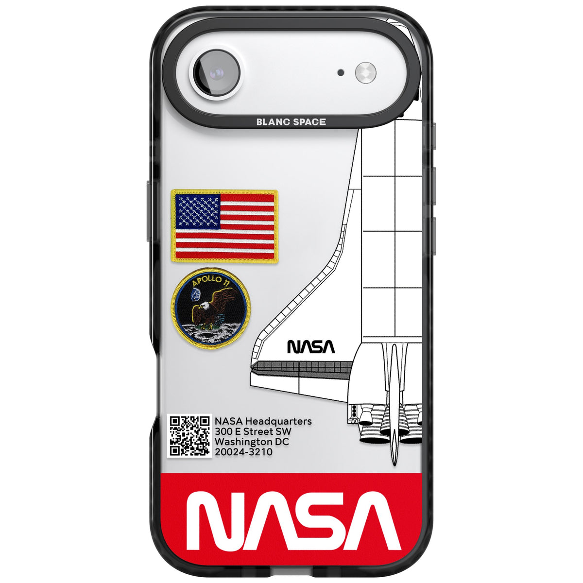 Nasa Apollo 11 iPhone Air Impact Black Phone Case front