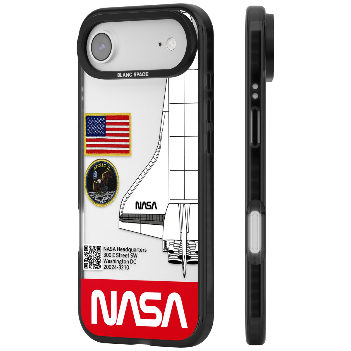 Nasa Apollo 11 iPhone Air Impact Black Phone Case side