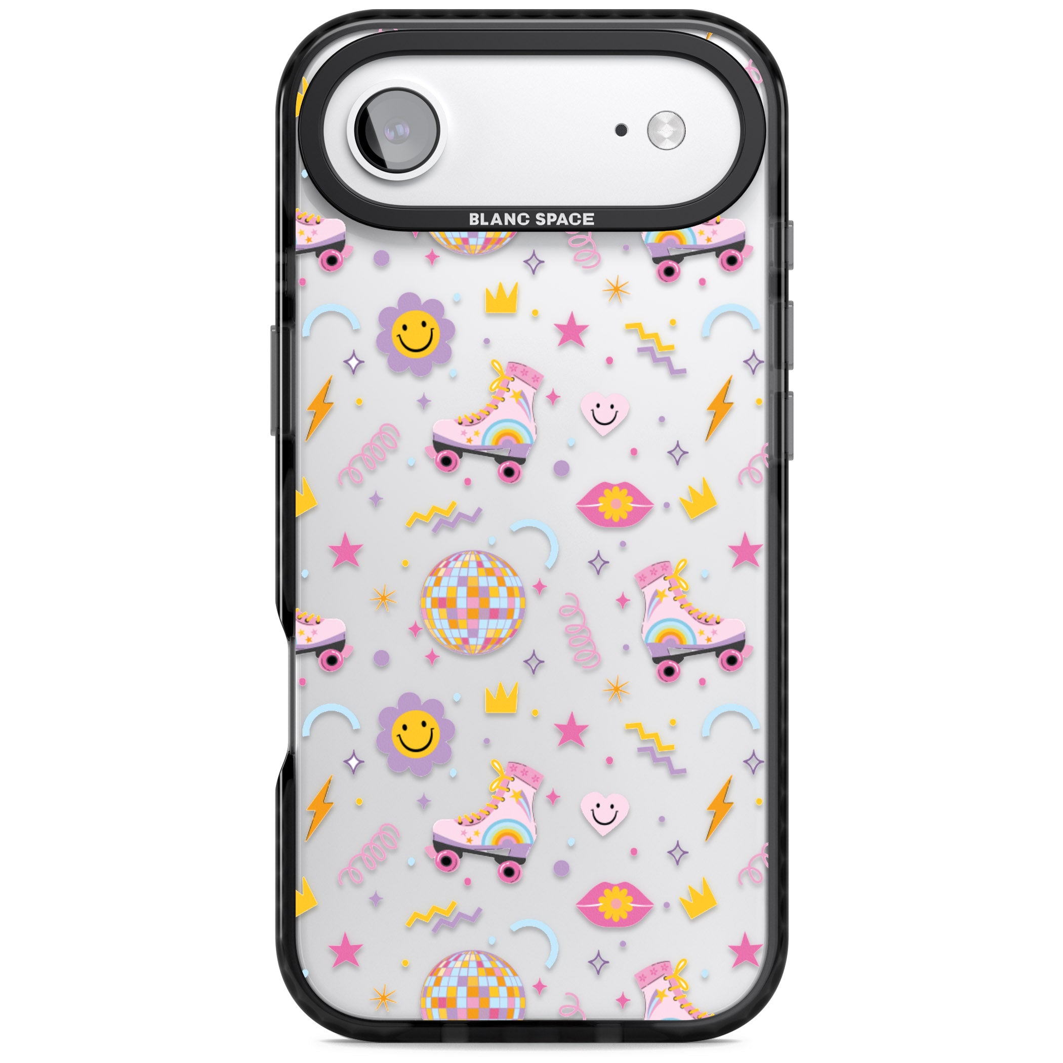 Roller Disco Pattern iPhone 17 Air Impact Black Phone Case