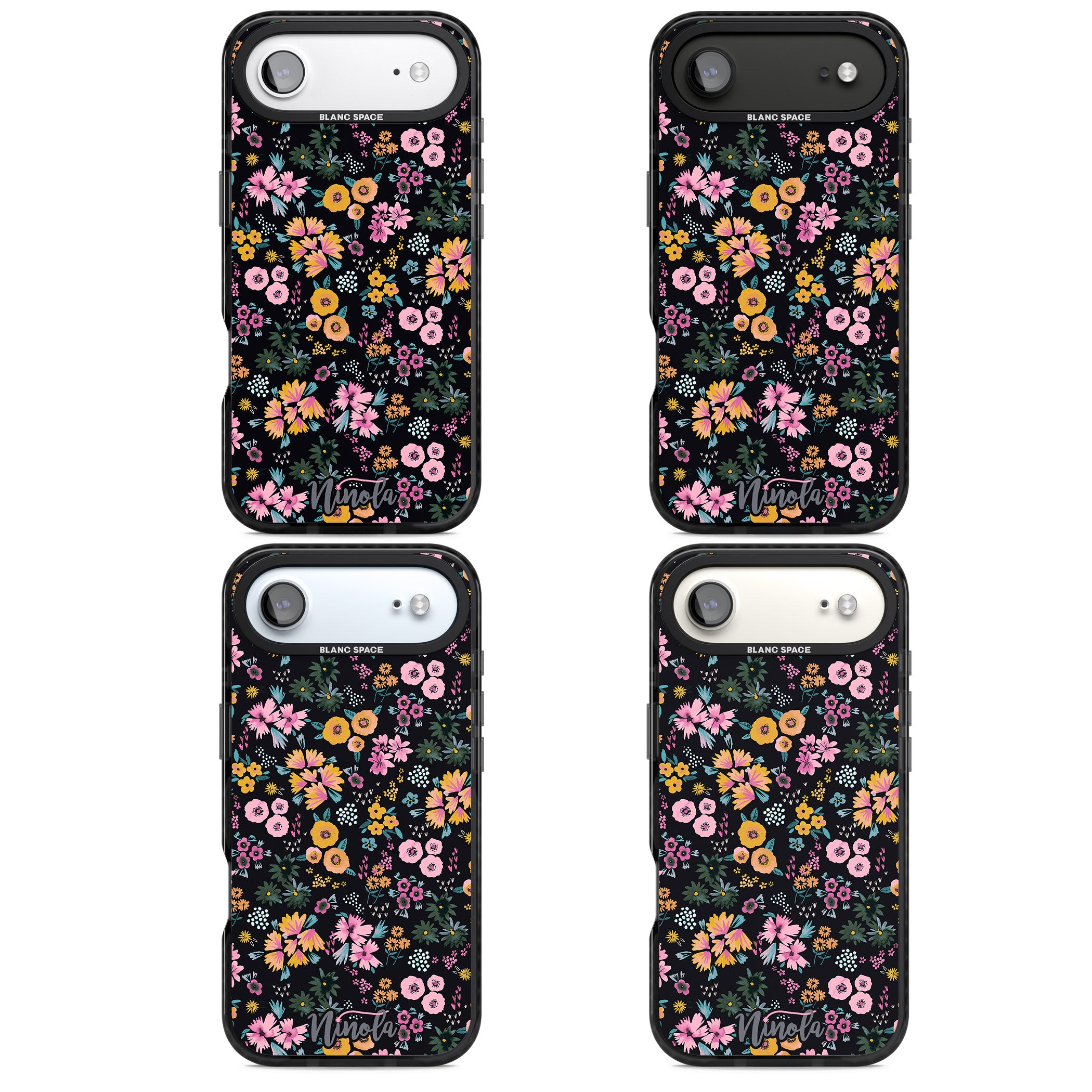 Blossom Field iPhone 17 Air Impact Black Phone Case APT Impact Protection