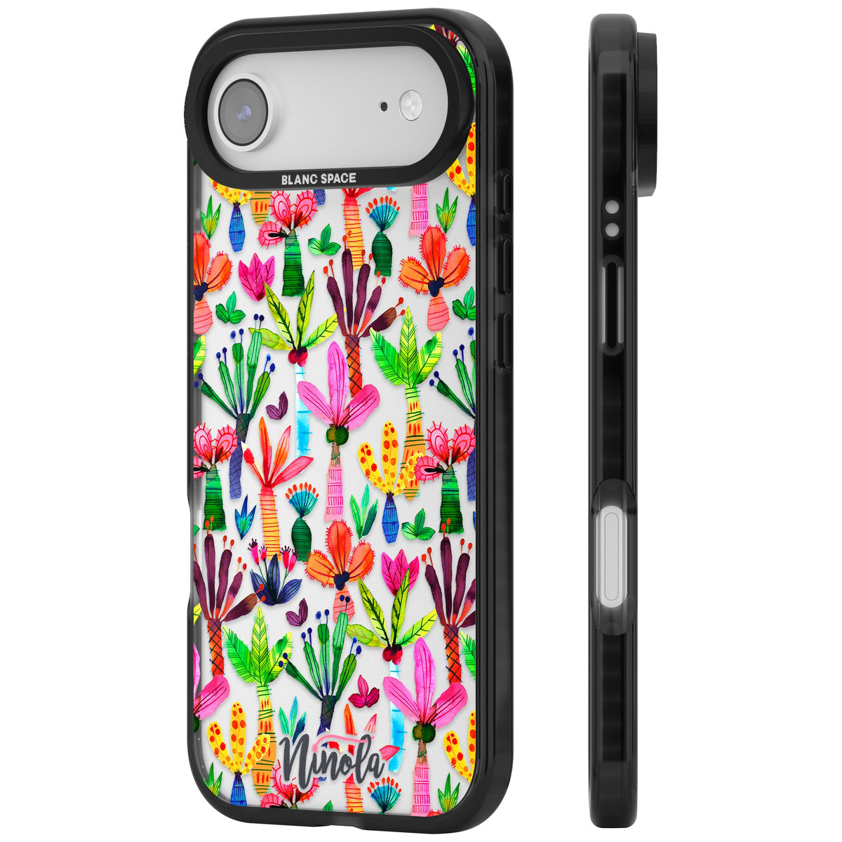 Tropical Botanical iPhone Air Impact Black Phone Case side