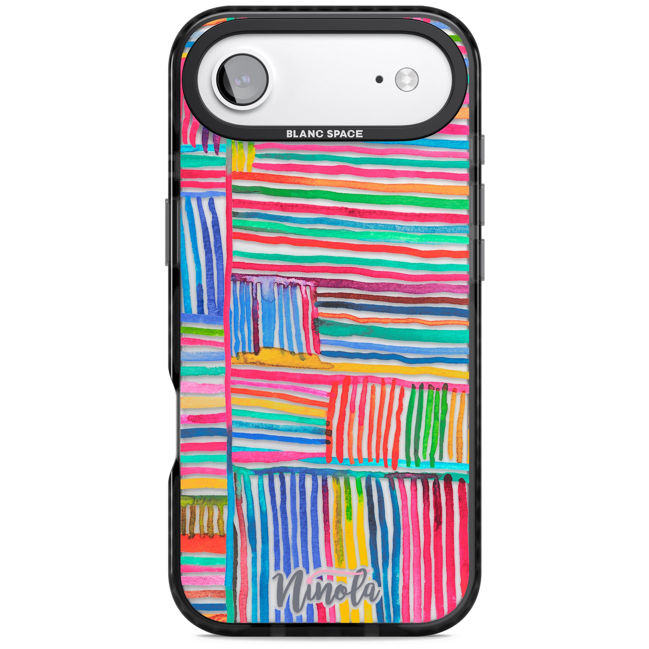 Vibrant Watercolor Lines iPhone 17 Air Impact Black Phone Case
