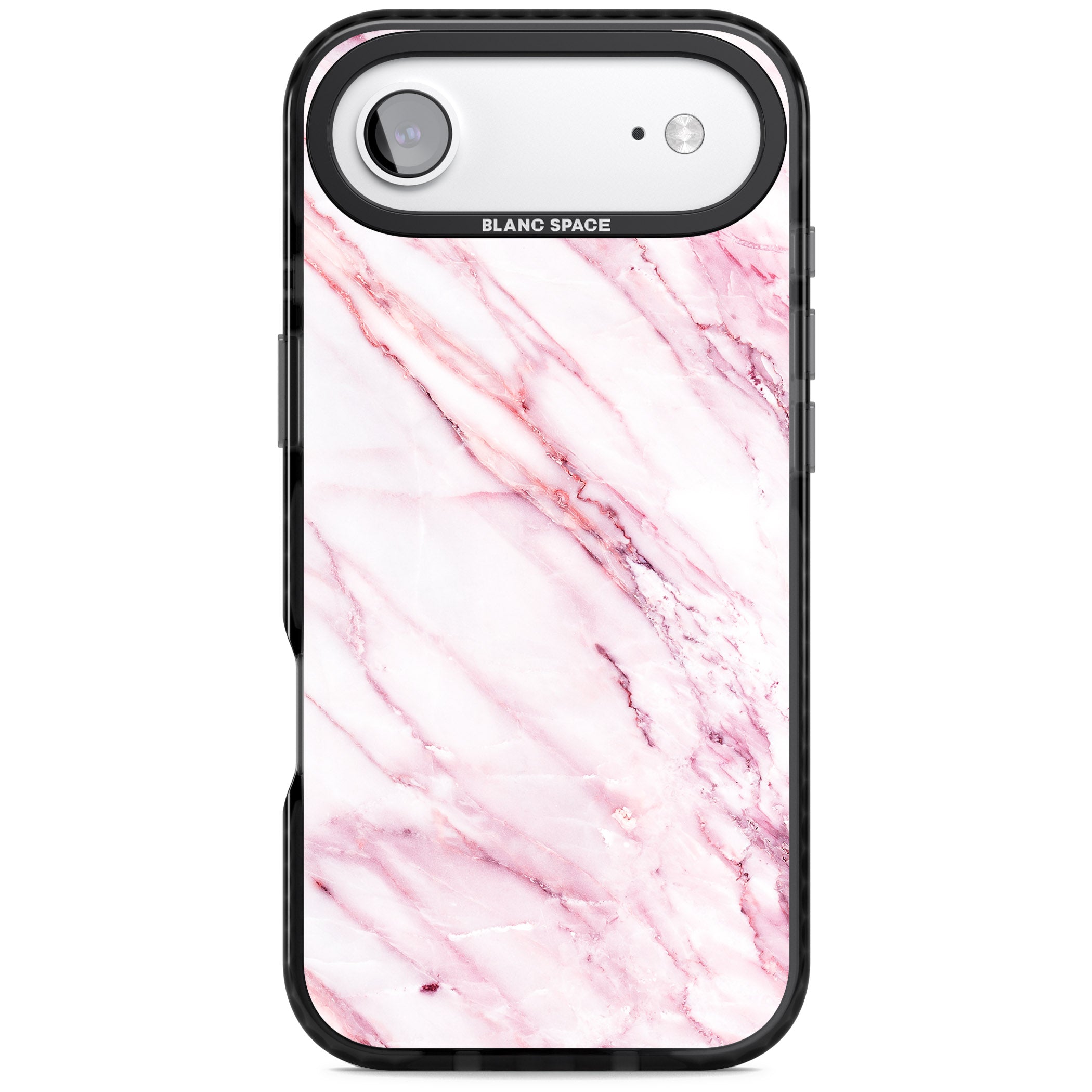 White Pink Onyx Marble iPhone 17 Air Impact Black Phone Case