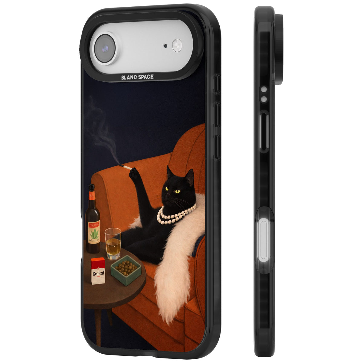 Spoiled Rotten Cat iPhone Air Impact Black Phone Case side