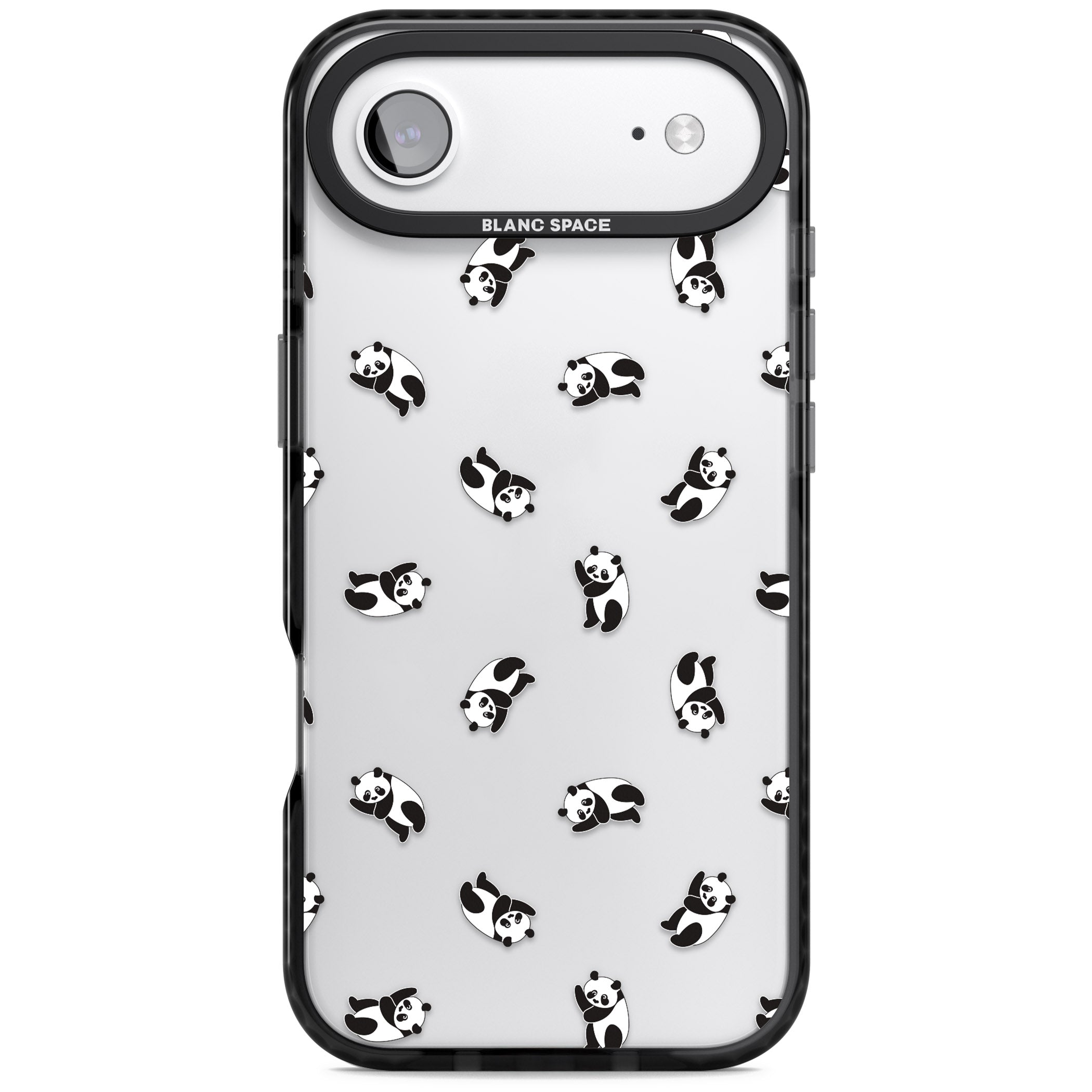 Tiny Panda Pattern iPhone 17 Air Impact Black Phone Case