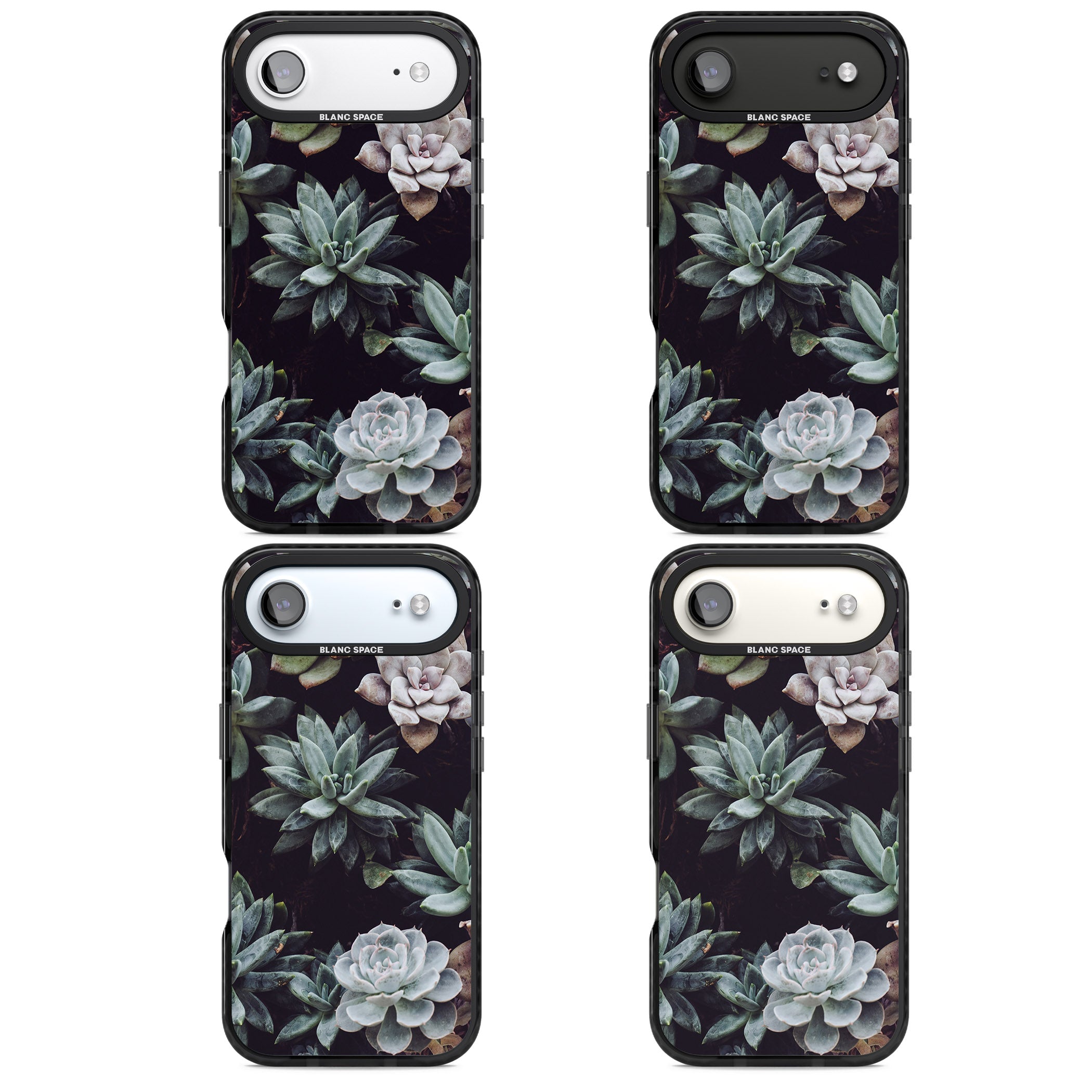 Succulent Bloom Mixed iPhone 17 Air Impact Black Phone Case APT Impact Protection