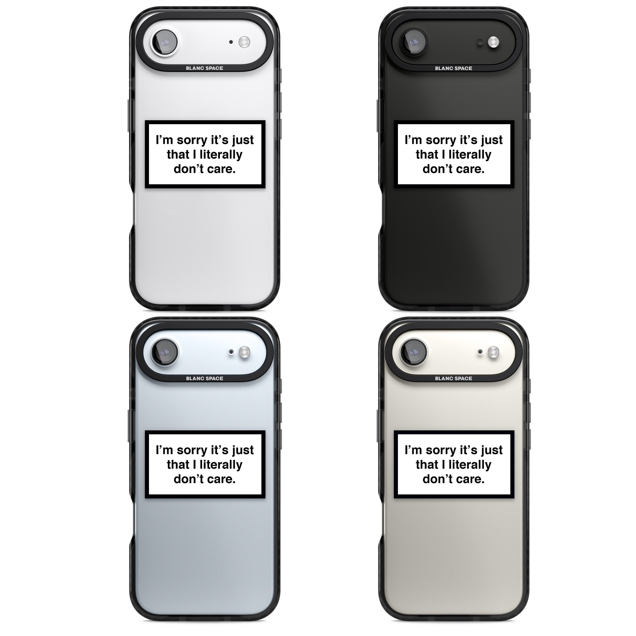 Literally Don'T Care iPhone 17 Air Impact Black Phone Case APT Impact Protection