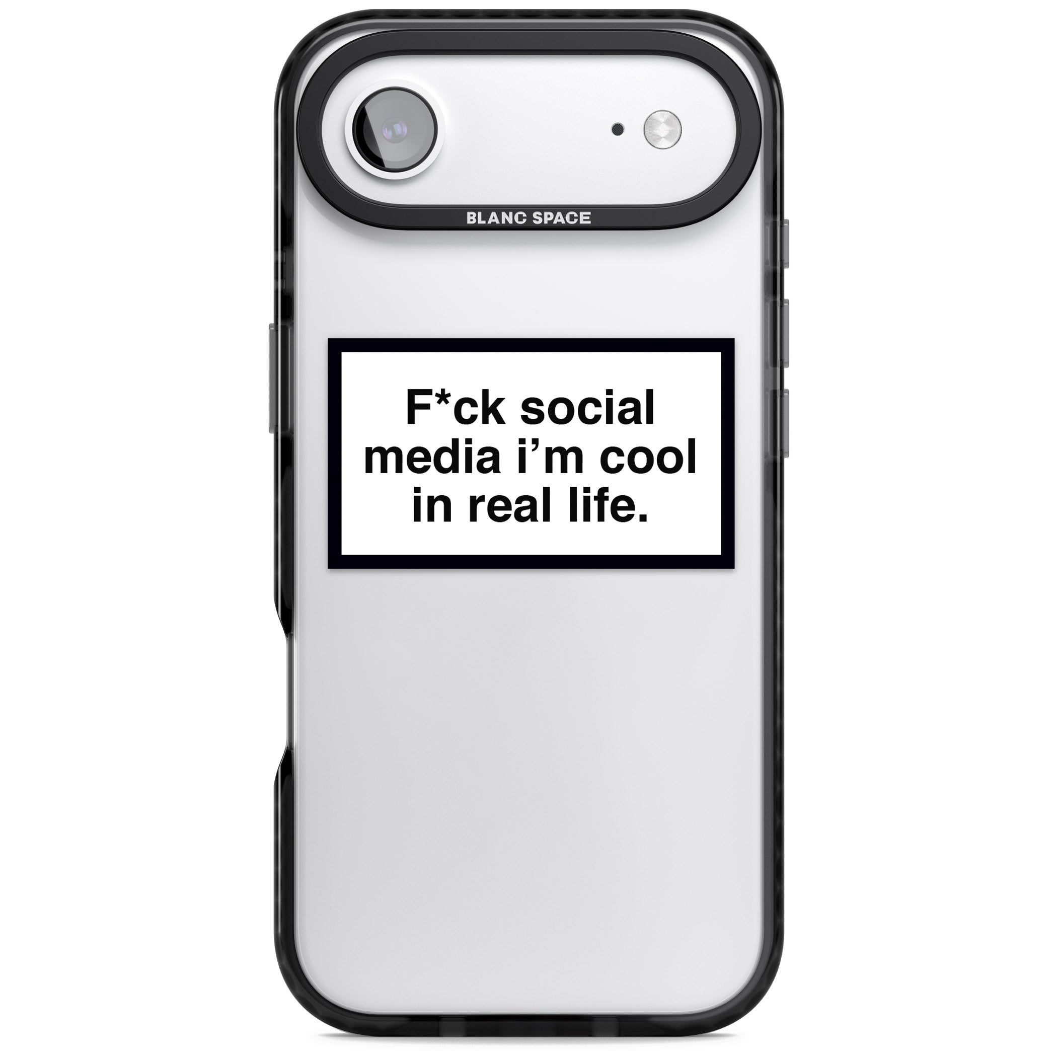 F*Ck Social Media iPhone 17 Air Impact Black Phone Case