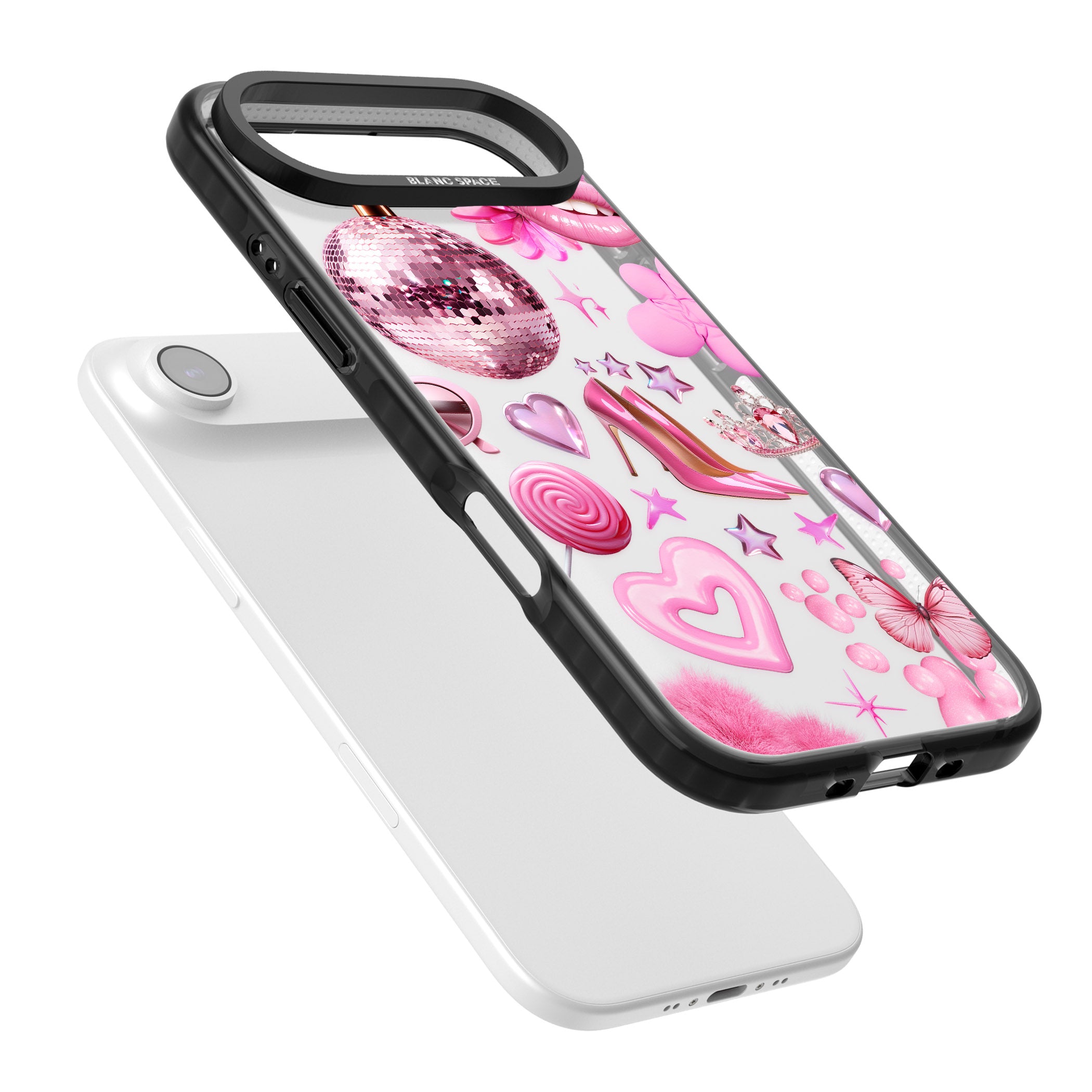 Pink Glam iPhone 17 Air Impact Black Phone Case Colours