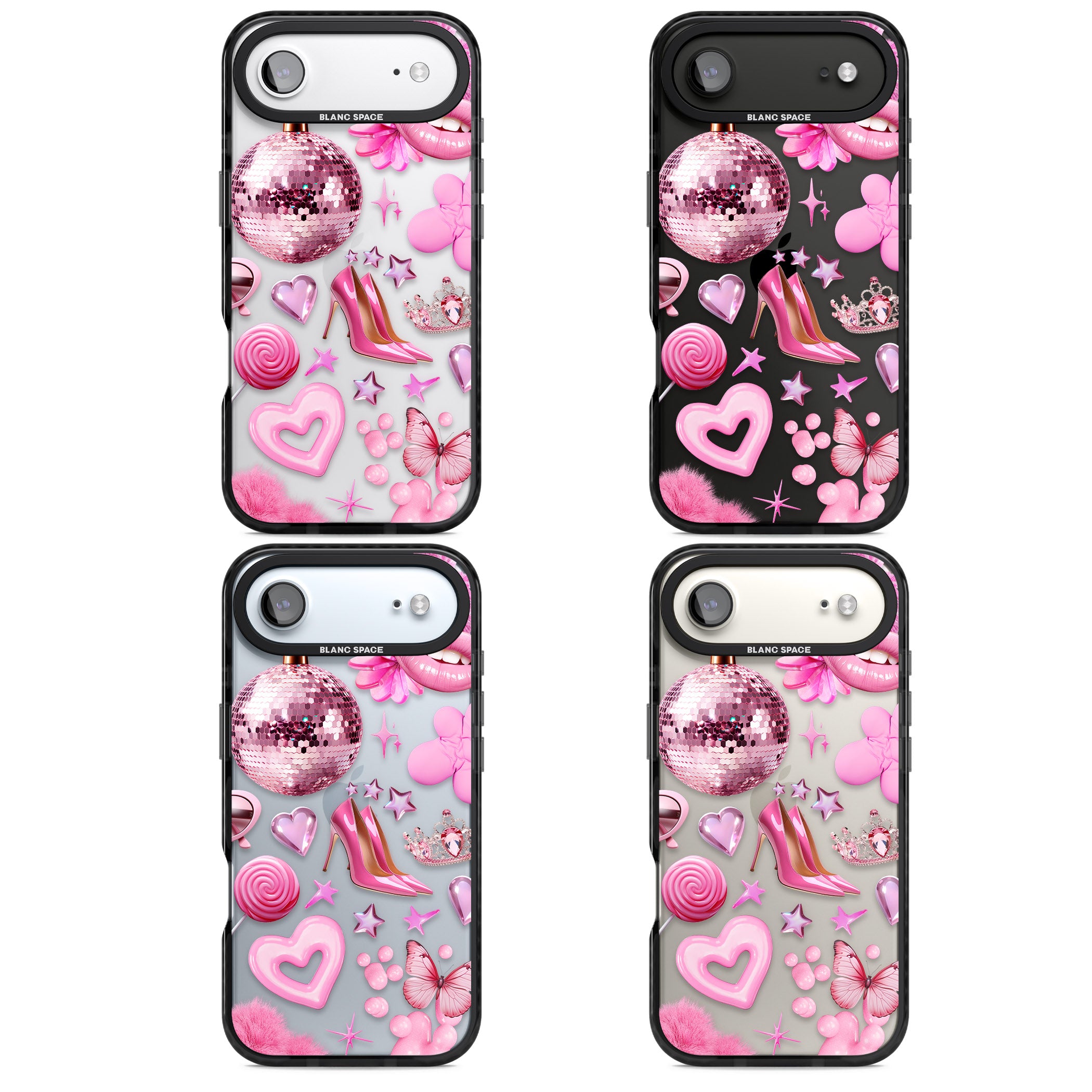 Pink Glam iPhone 17 Air Impact Black Phone Case APT Impact Protection