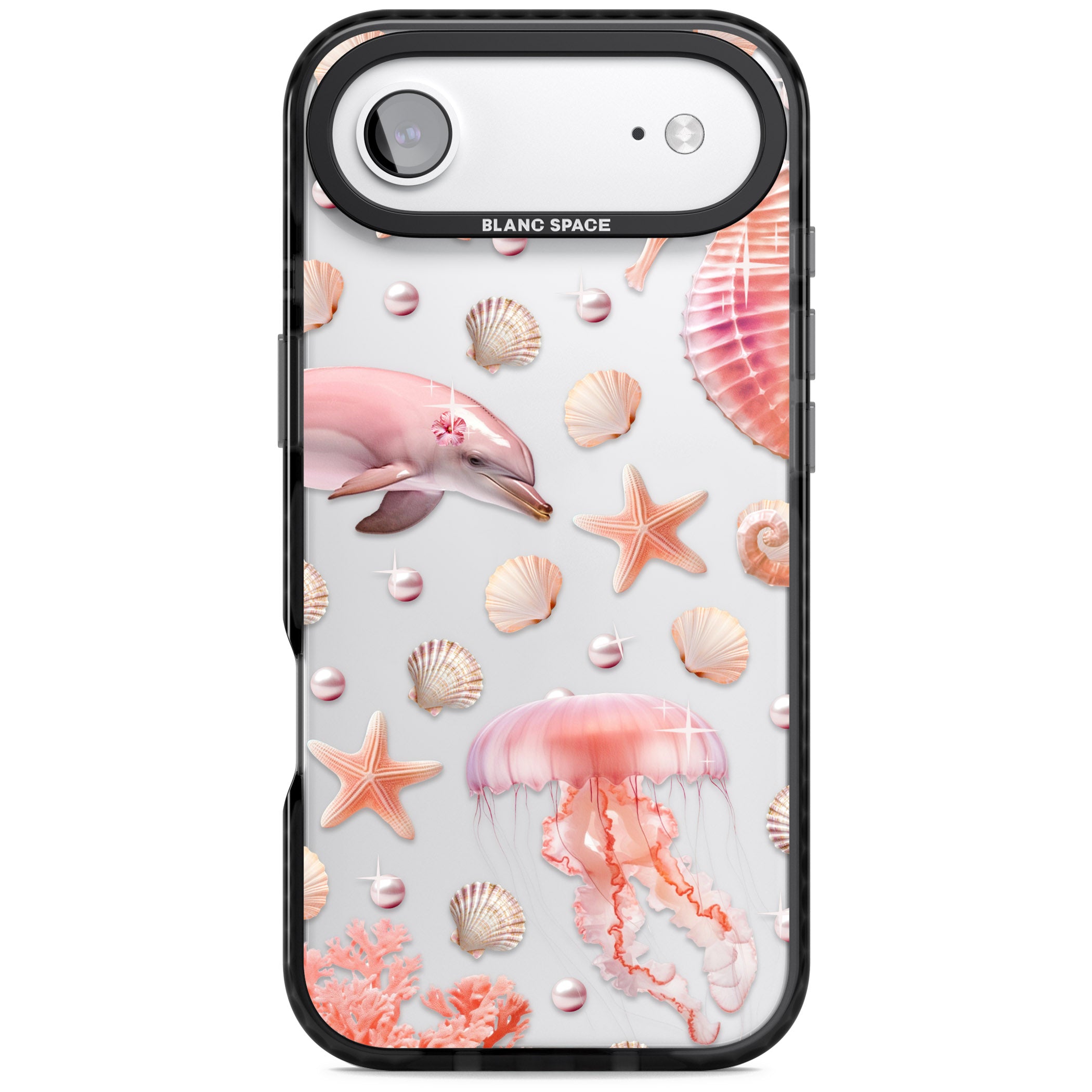 Pink Sealife iPhone 17 Air Impact Black Phone Case
