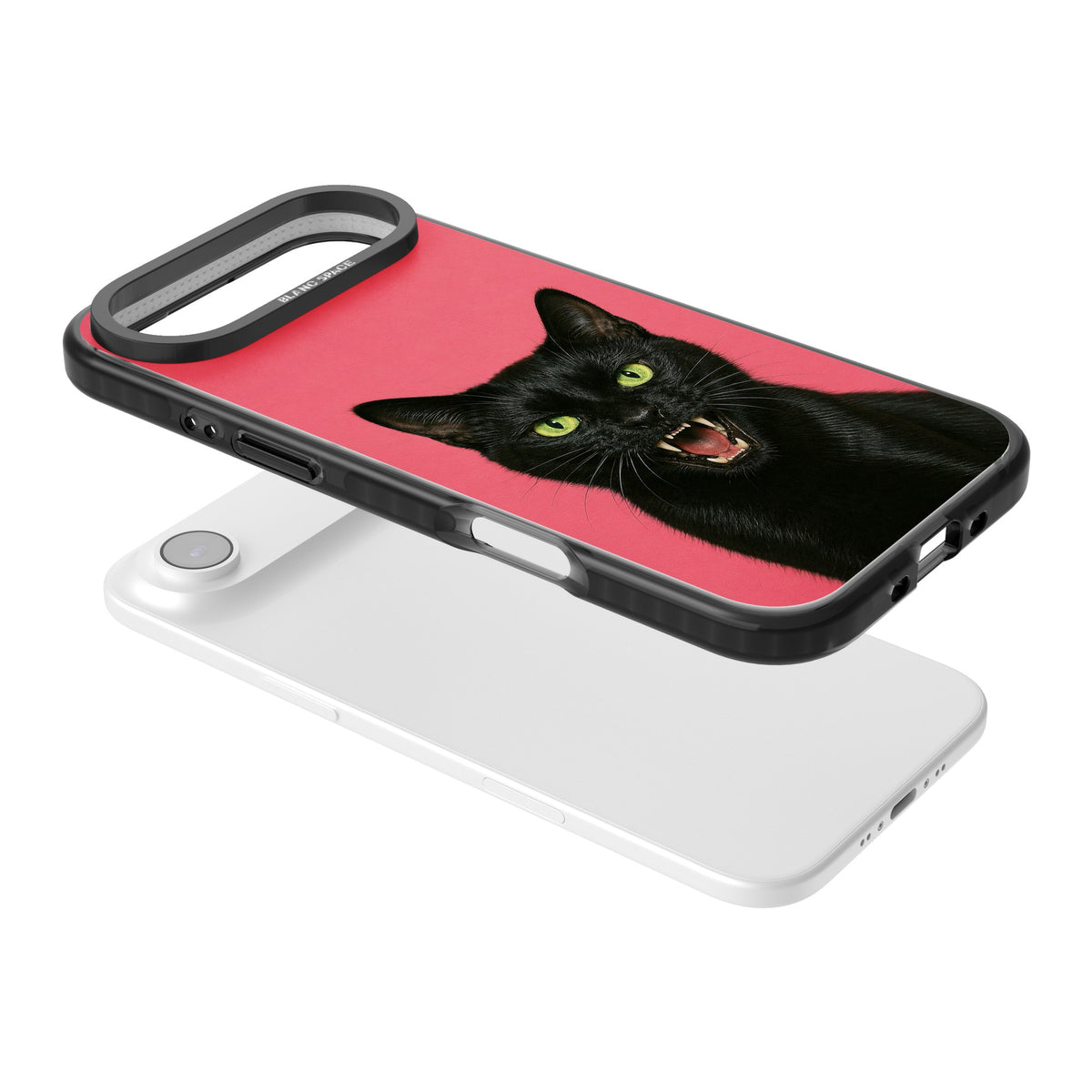 Hissin' Baddie iPhone Air Impact Black Phone Case angled
