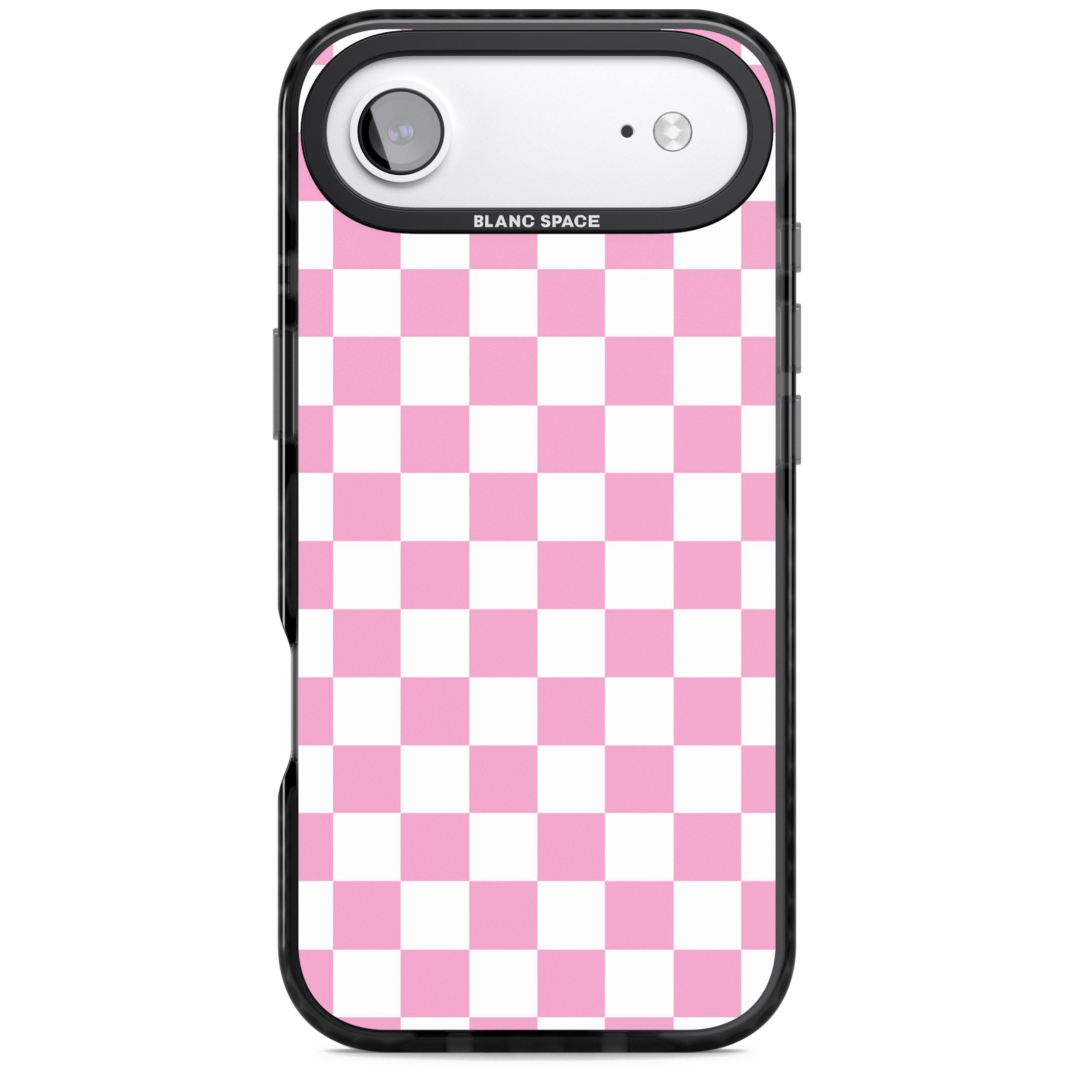 Pink Checkered iPhone 17 Air Impact Black Phone Case