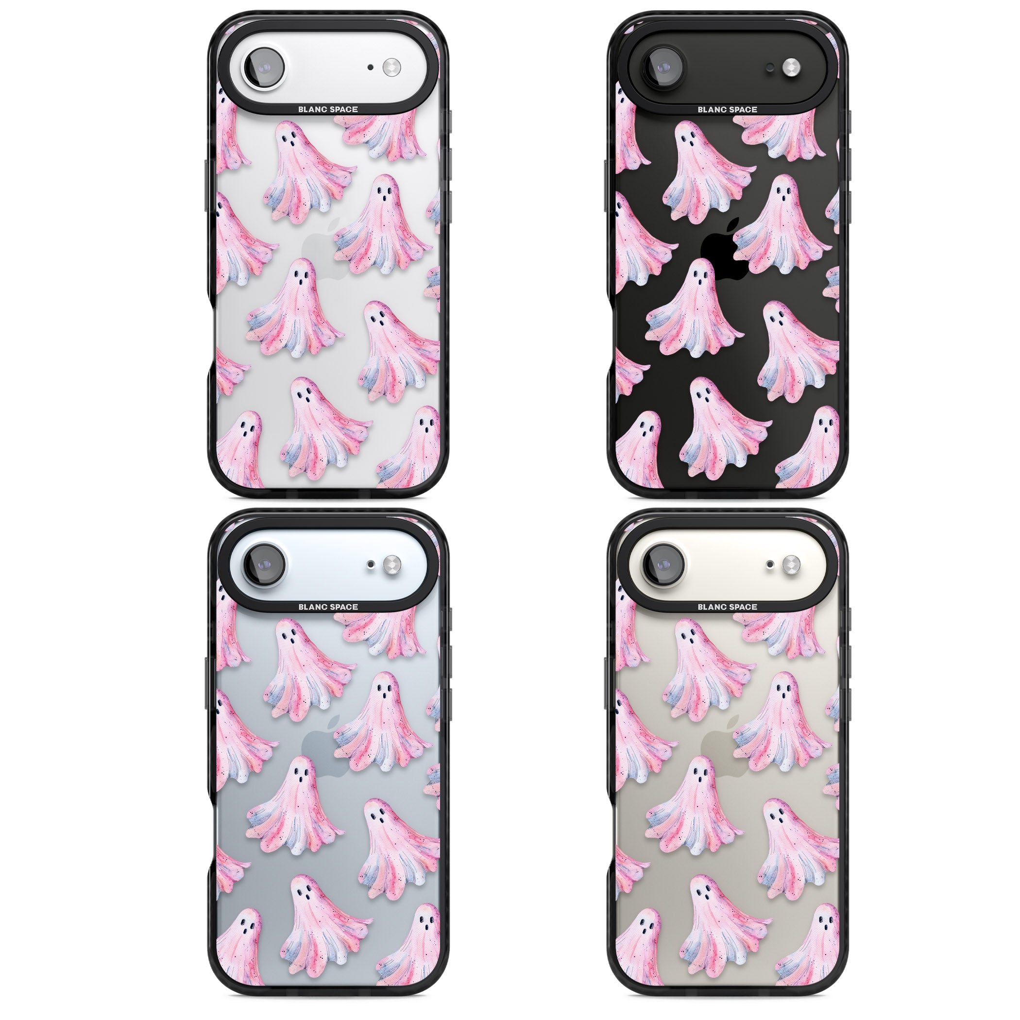 Pink Ghosts iPhone 17 Air Impact Black Phone Case APT Impact Protection
