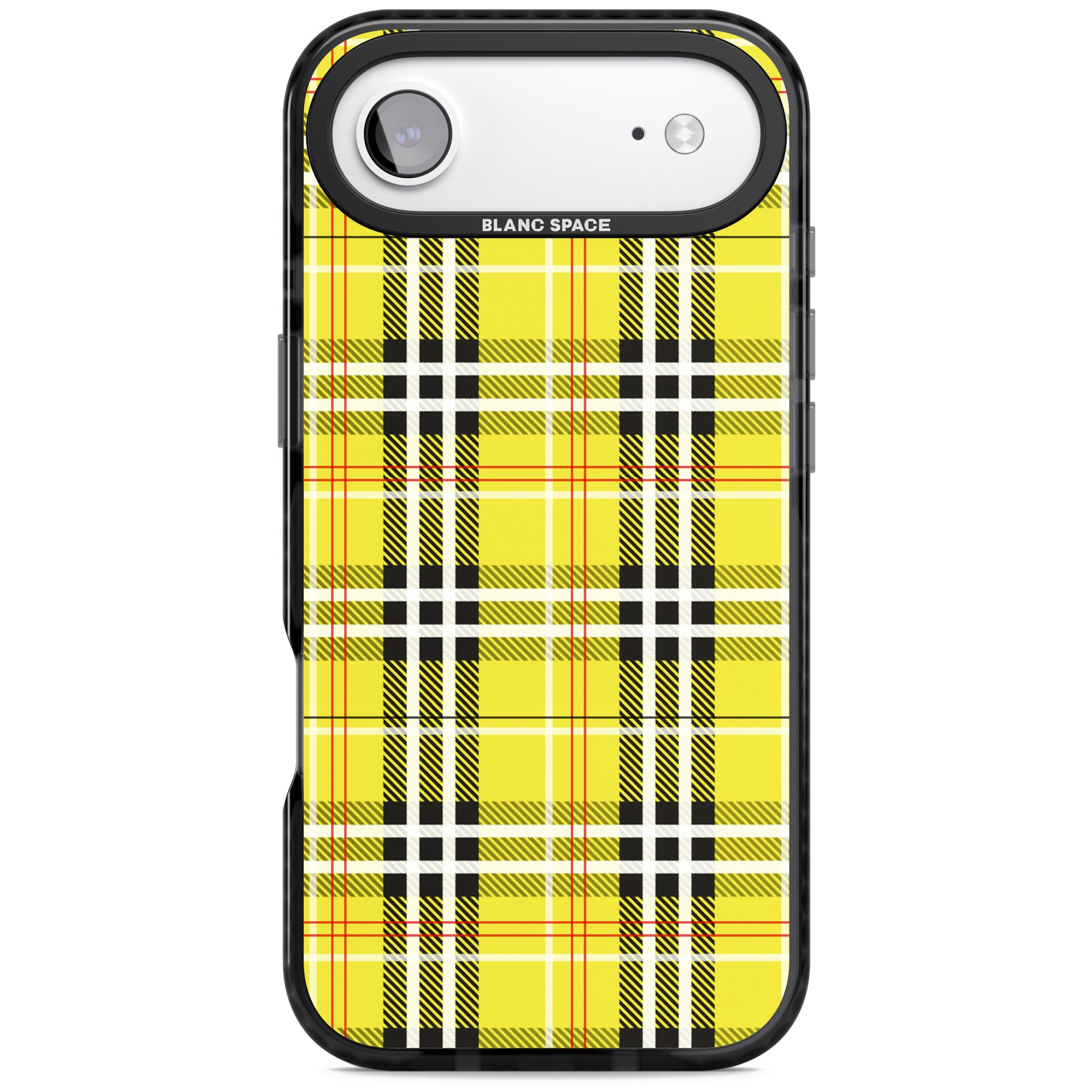 Yellow Plaid iPhone 17 Air Impact Black Phone Case