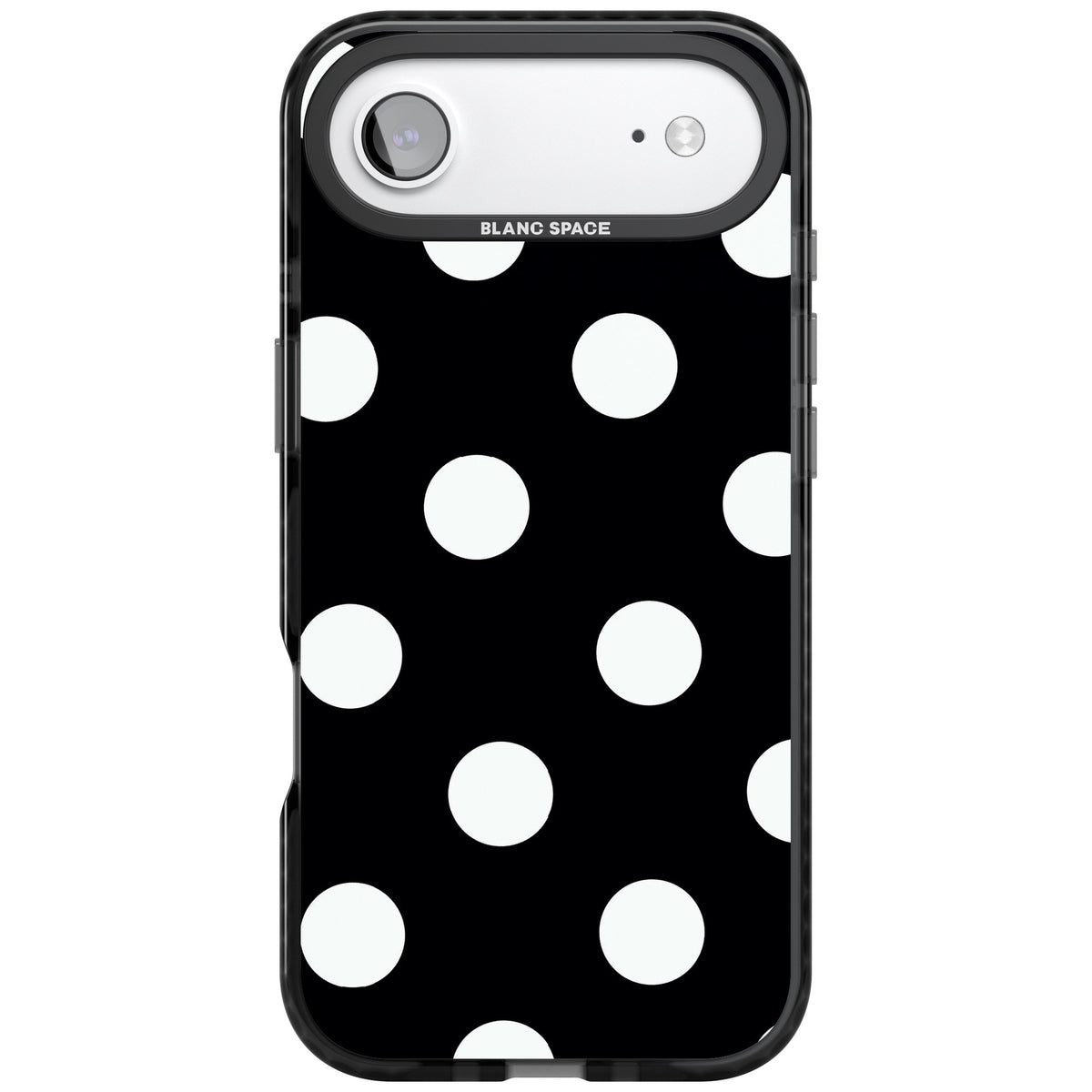 Chic Black Polka Dot iPhone Air Impact Black Phone Case front