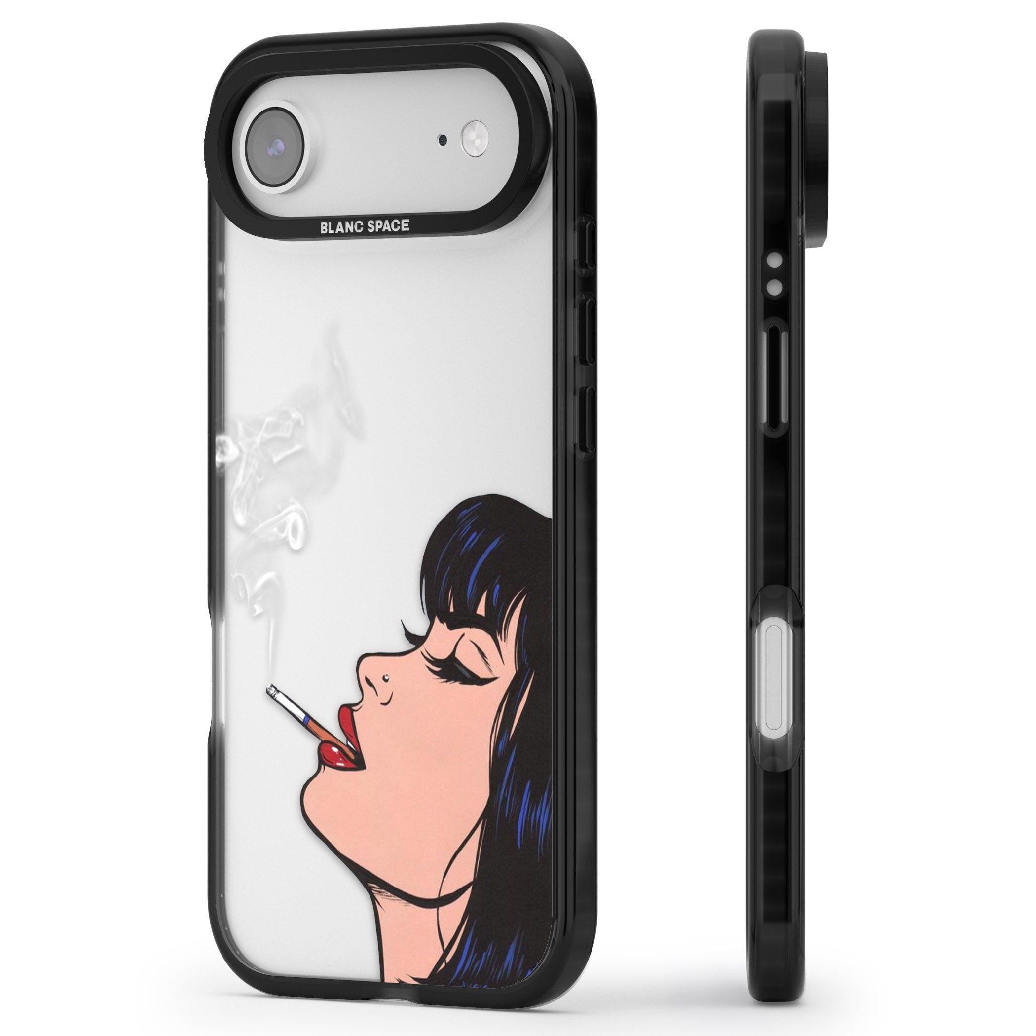 Stress Relief Pop Art iPhone 17 Air Impact Black Phone Case Side Profile