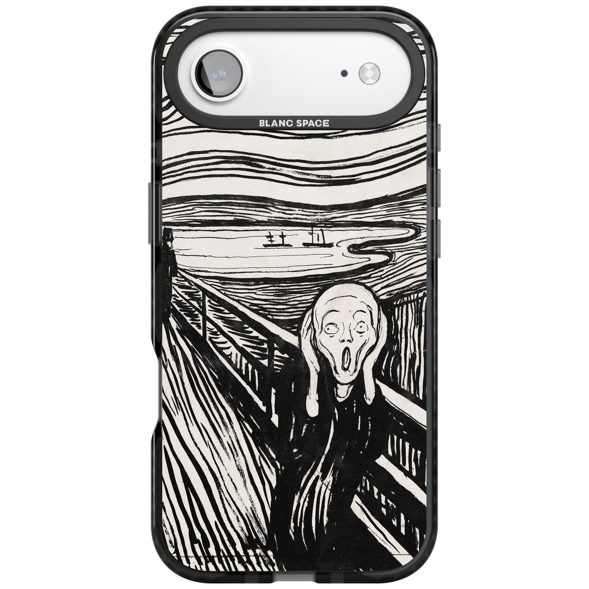The Scream (Black & White) iPhone Air Impact Black Phone Case front