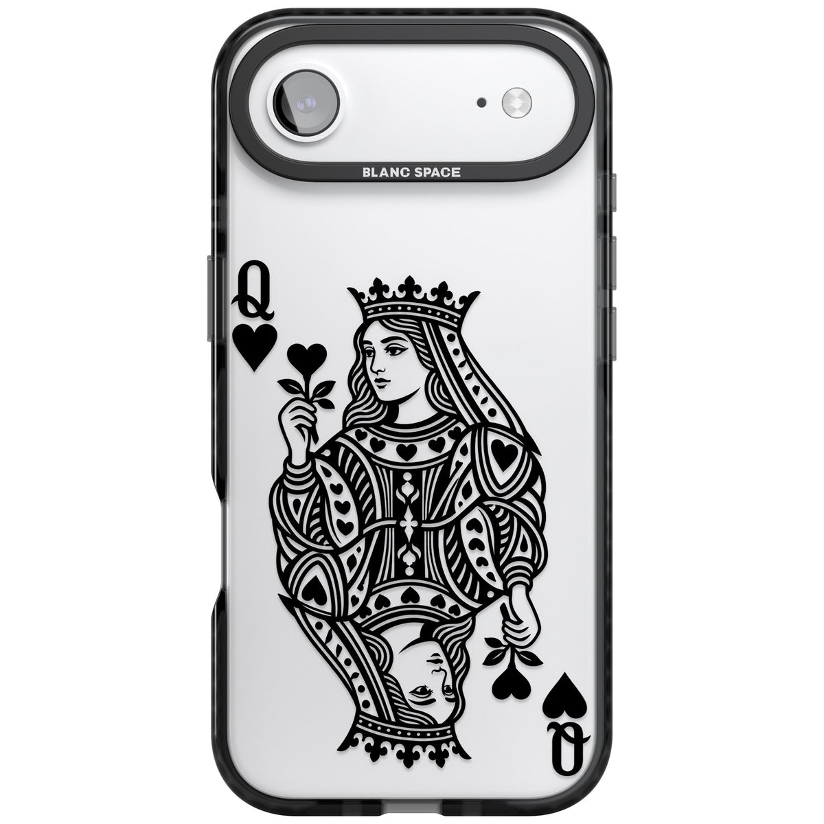Queen Of Hearts (Black) iPhone Air Impact Black Phone Case front