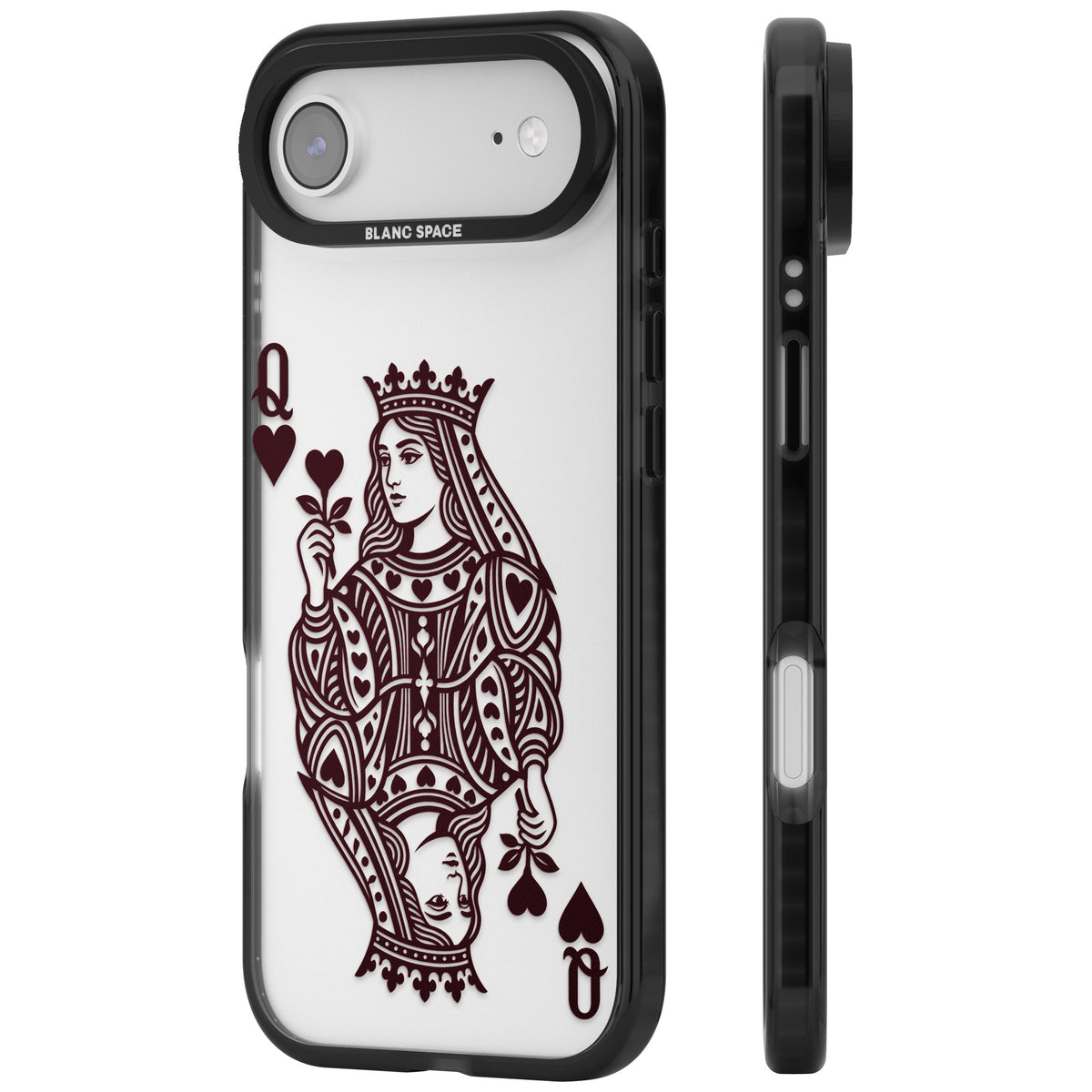 Queen Of Hearts (Burgundy) iPhone Air Impact Black Phone Case side