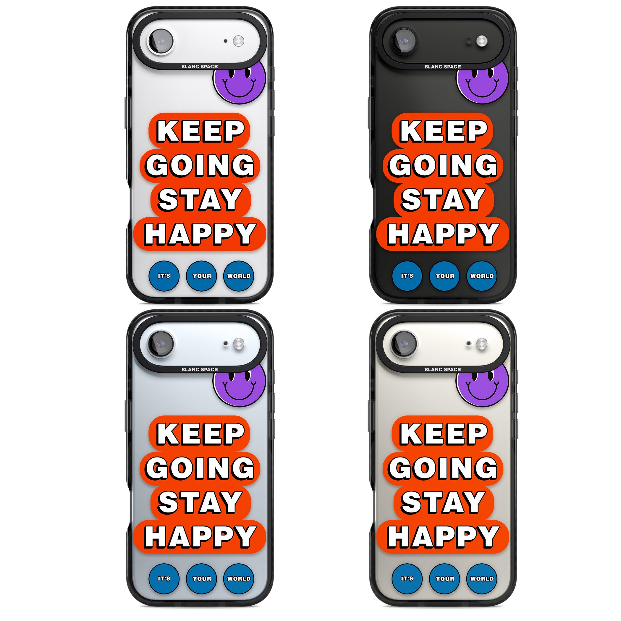 Keep Going Stay Happy iPhone 17 Air Impact Black Phone Case APT Impact Protection