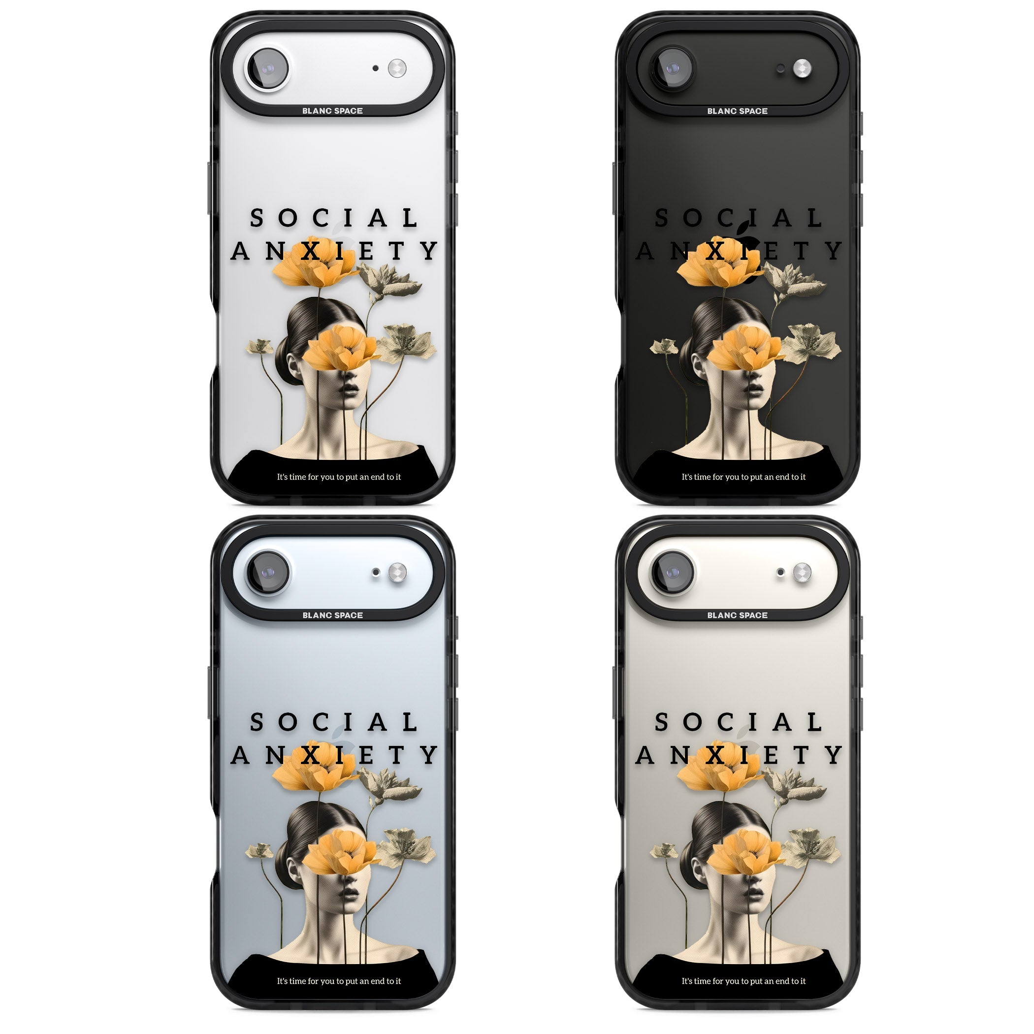 Social Anxiety iPhone 17 Air Impact Black Phone Case APT Impact Protection