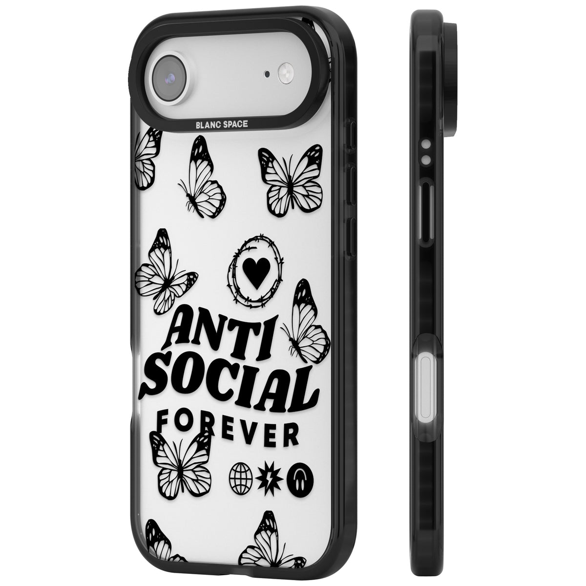 Anti Social Forever iPhone Air Impact Black Phone Case side