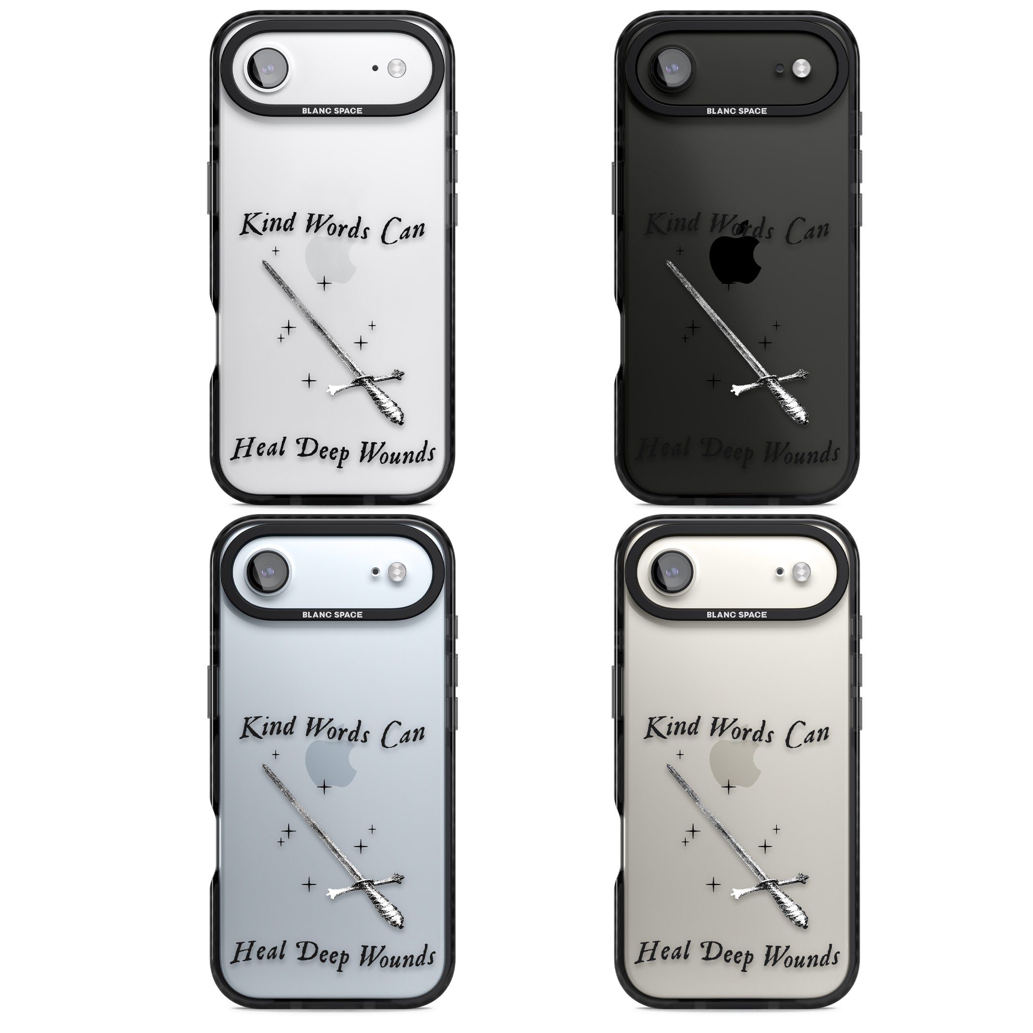 Kind Words Can Heal Deep Wounds iPhone 17 Air Impact Black Phone Case APT Impact Protection