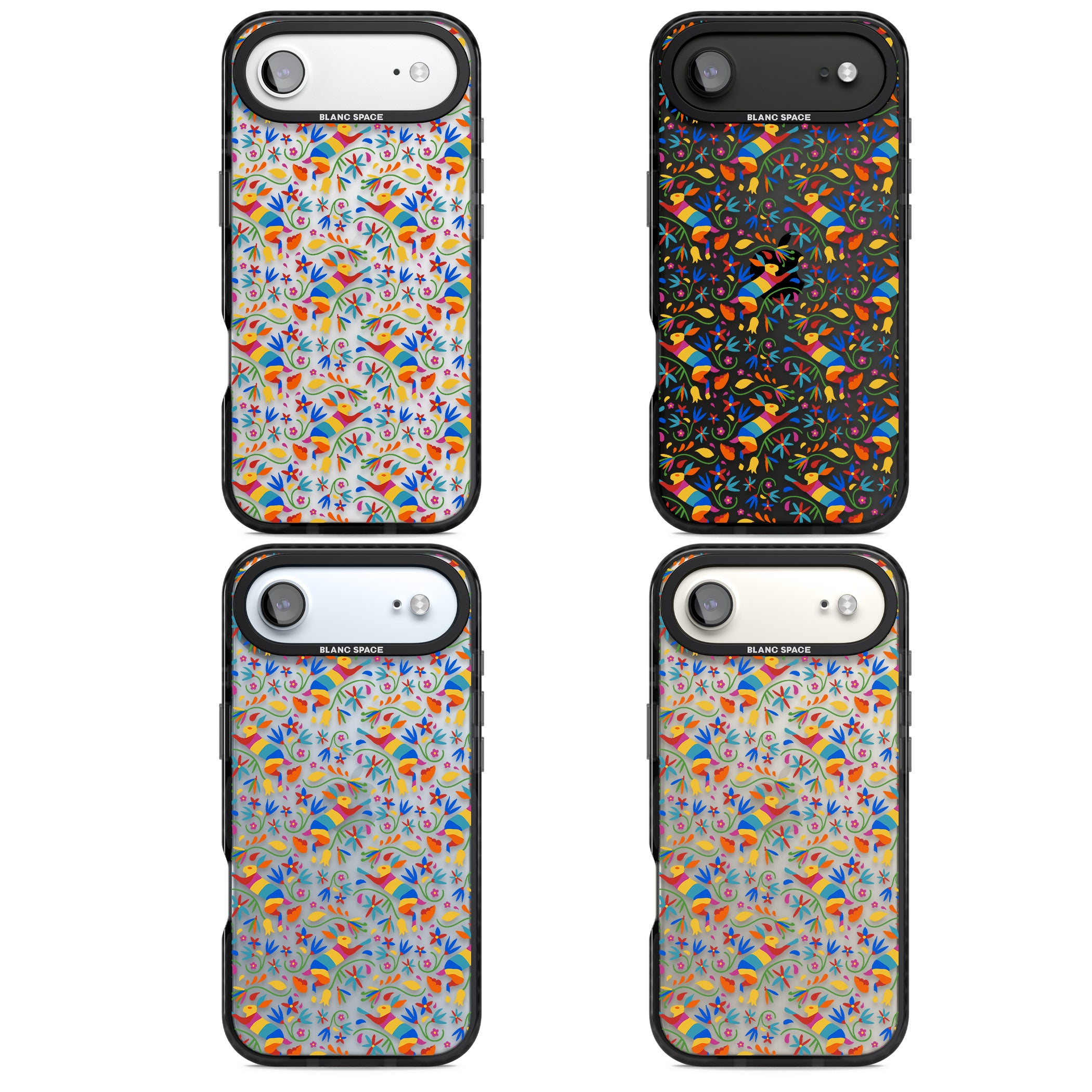 Vibrant Floral Mosaic iPhone 17 Air Impact Black Phone Case APT Impact Protection