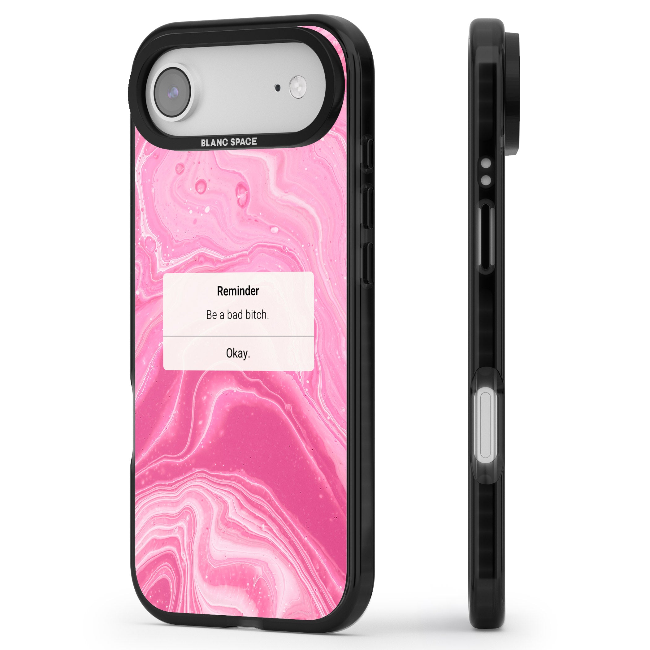 Bad Bitch Reminder iPhone 17 Air Impact Black Phone Case Side Profile