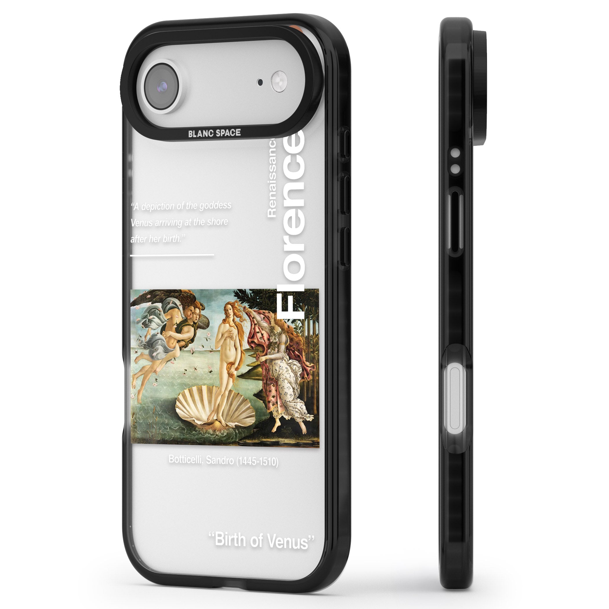Birth Of Venus iPhone 17 Air Impact Black Phone Case Side Profile