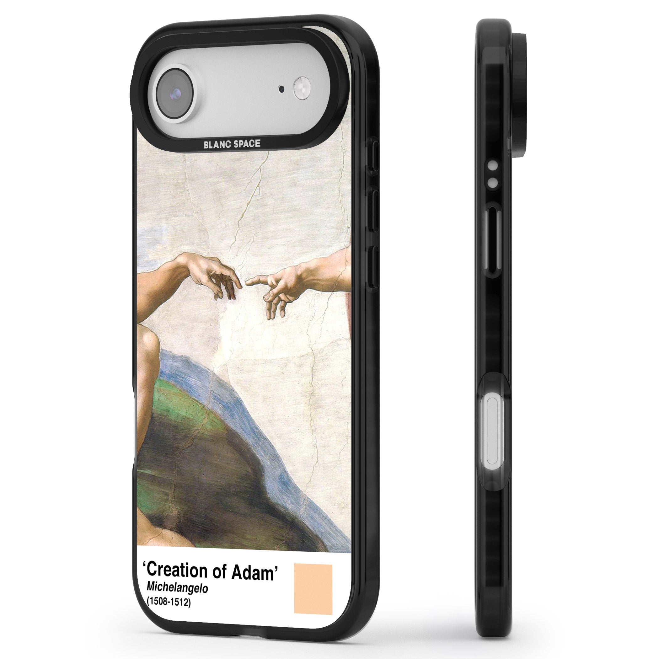 Creation Of Adam iPhone 17 Air Impact Black Phone Case Side Profile