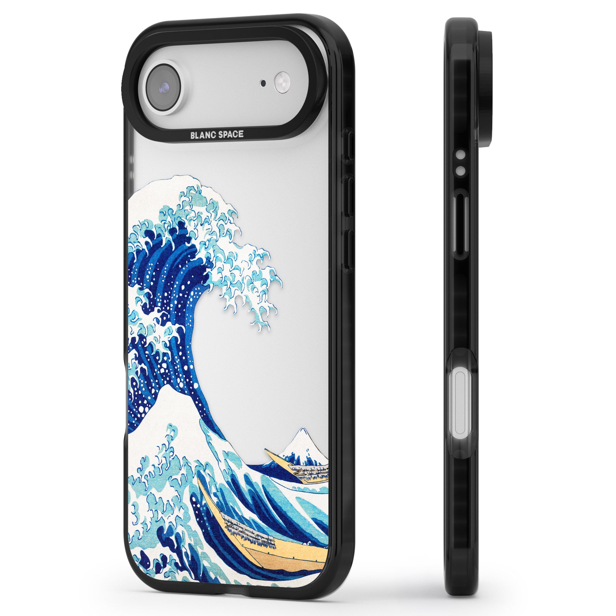 The Great Wave Of Kanagawa iPhone 17 Air Impact Black Phone Case Side Profile